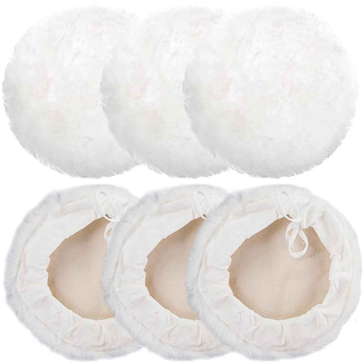 6PCS 7 Inch Wool Polishing Buffing Pads Kit (6 Count)