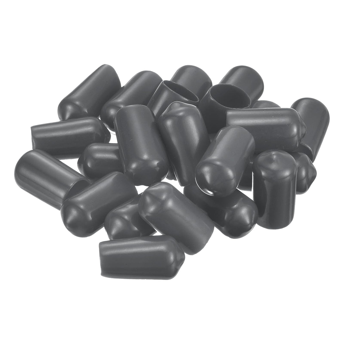 20pcs Rubber End Caps 11.5mm ID Vinyl Round Tube Bolt Cap Cover Thread Protectors Dark Grey