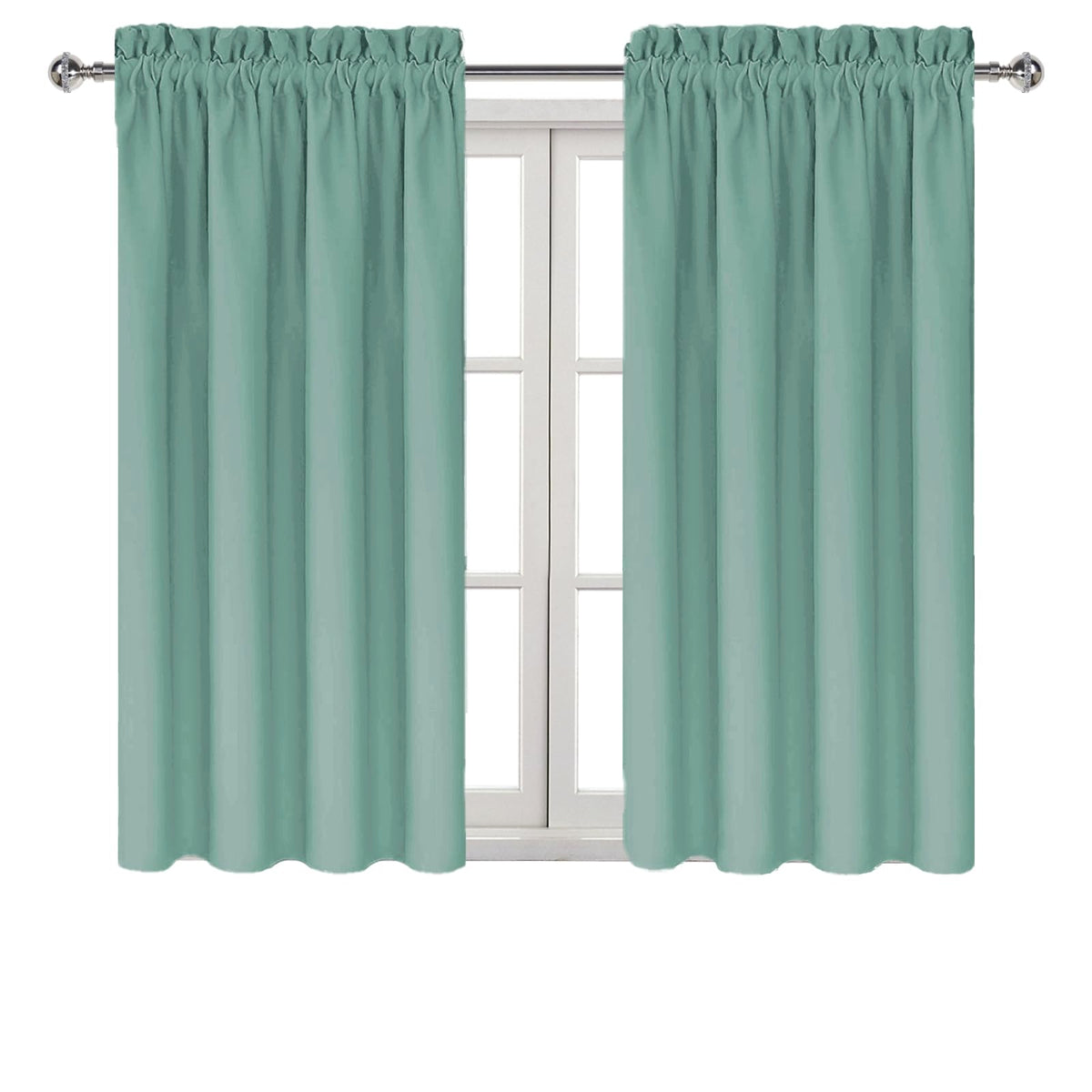 Blackout Curtains for Bedroom 42 x 45 Inch Long Sage Green 2 Panels (2 Count)