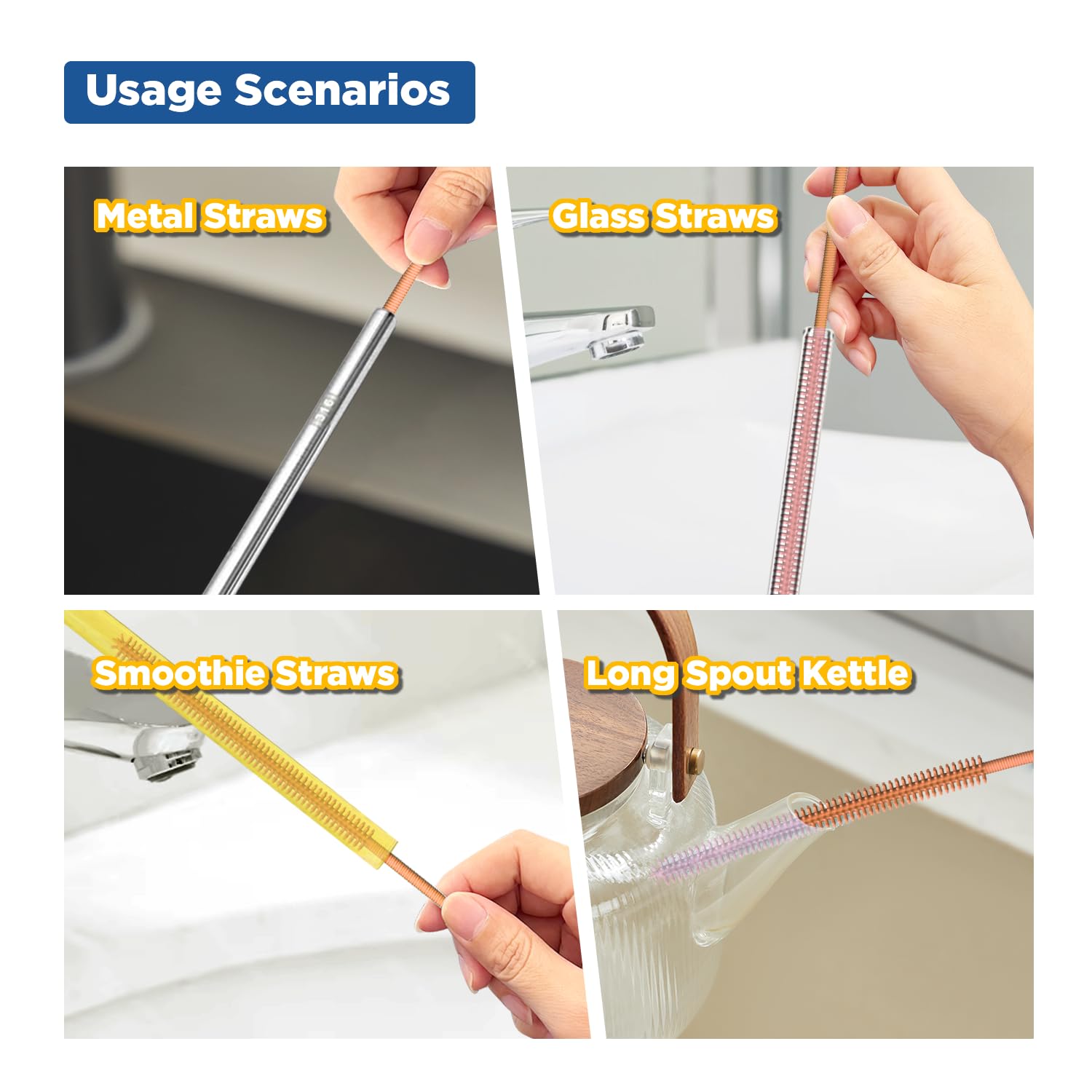 Silicone Straw Cleaner Brush (2 Count)