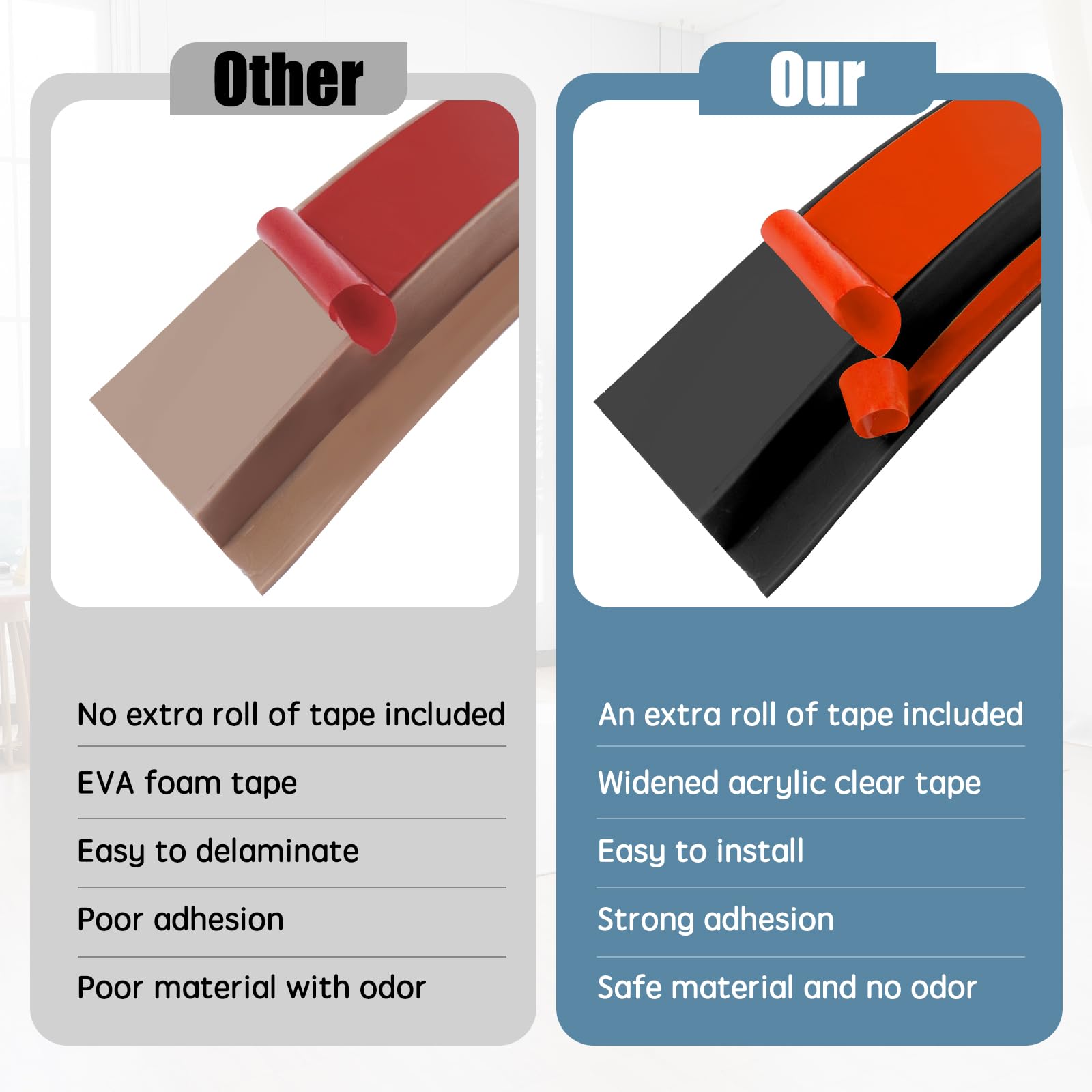Floor Transition Strip Door Threshold 78" Floor Transition Reducer Trim on The Edges Threshold Strip Self Adhesive Suitable for Doorways