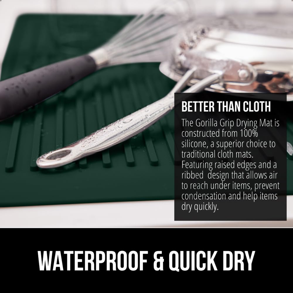 100% BPA Free Silicone Dish Drying Mat for Kitchen Counter