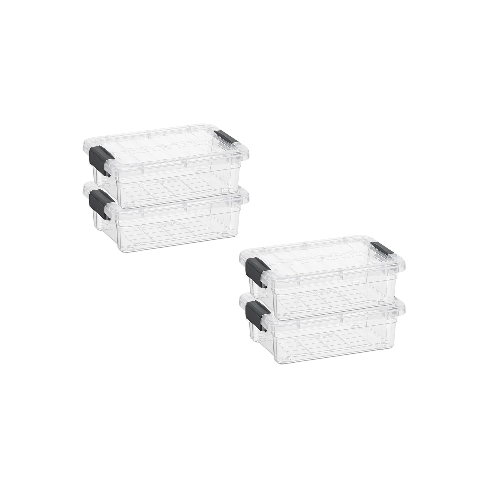 0.7 Quart Mini Clear Plastic Storage Container with Lid (4 Count)