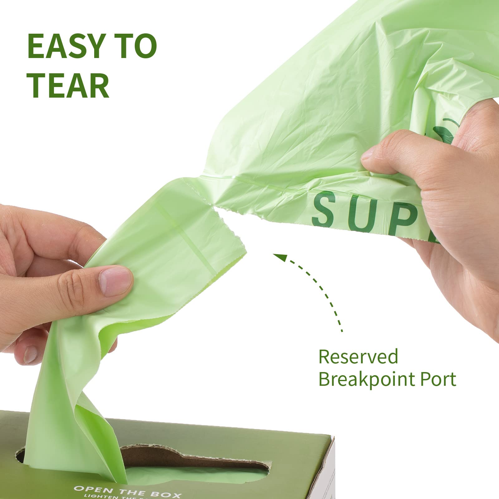 1.6 Gallon Compostable Food Scrap Bags with Handles (100 Count)