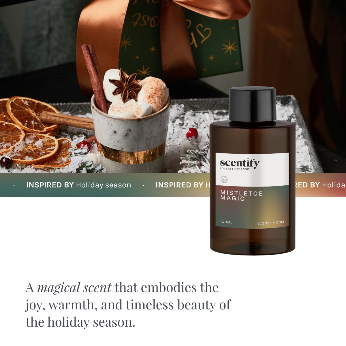 Holiday Mistletoe Magic Aroma Oil Christmas Refill Scent for Oil Diffusers (3.38 Fl Oz)