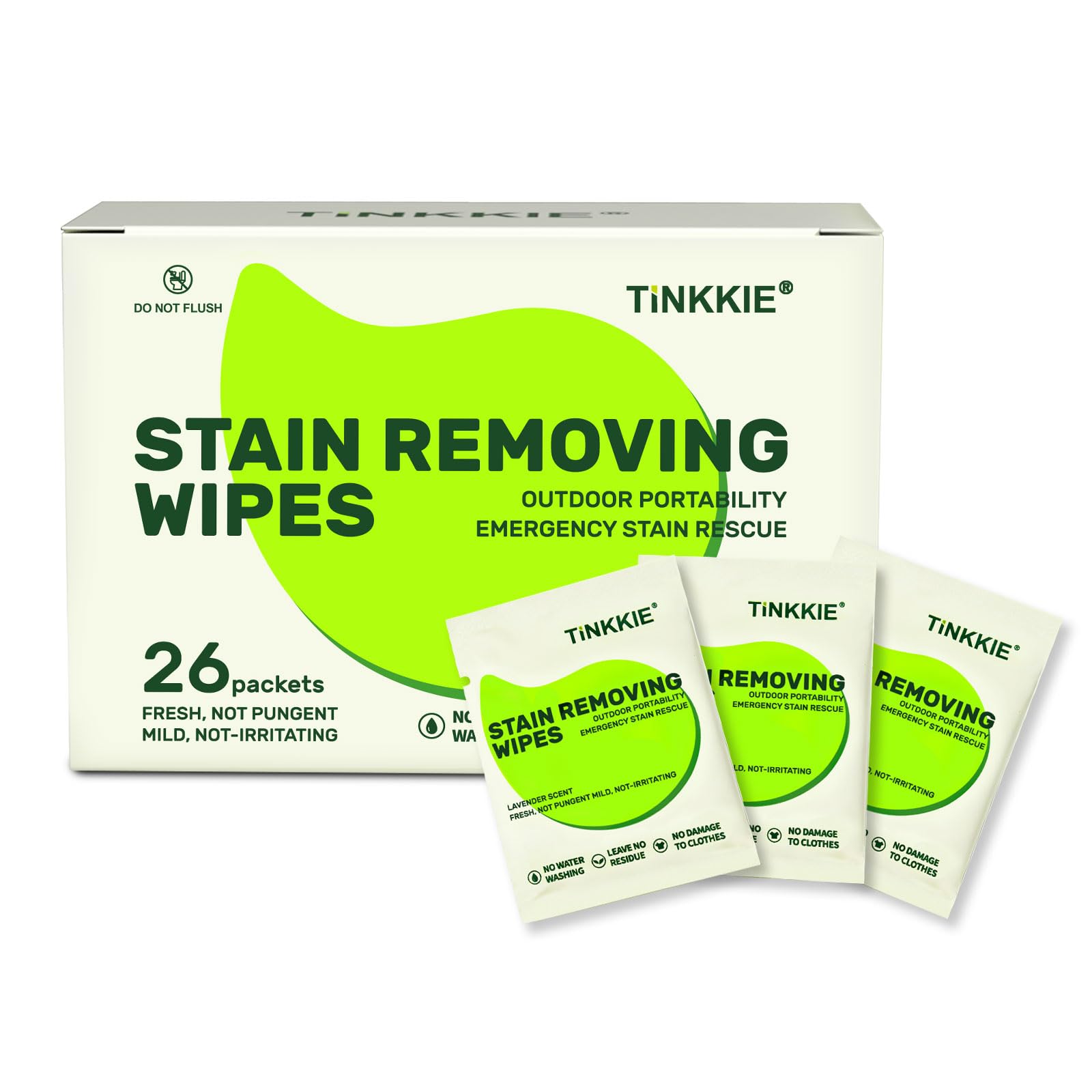 Stain Remover Wipes for Clothes & Fabric (26 Count)