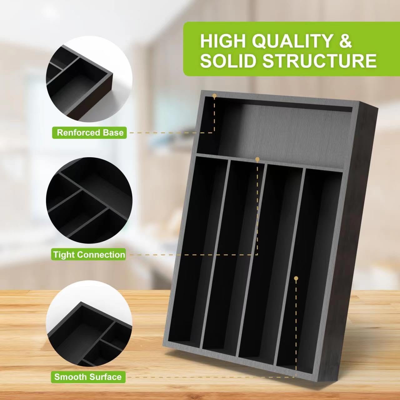Bamboo Silverware Drawer Tray