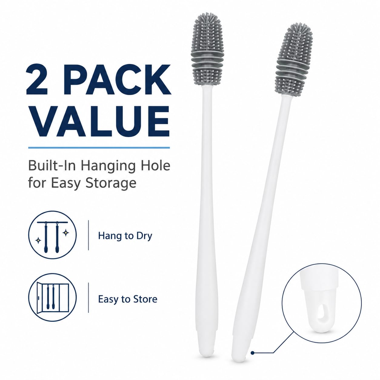 2 Pack Bottle Brushes (2 Count)