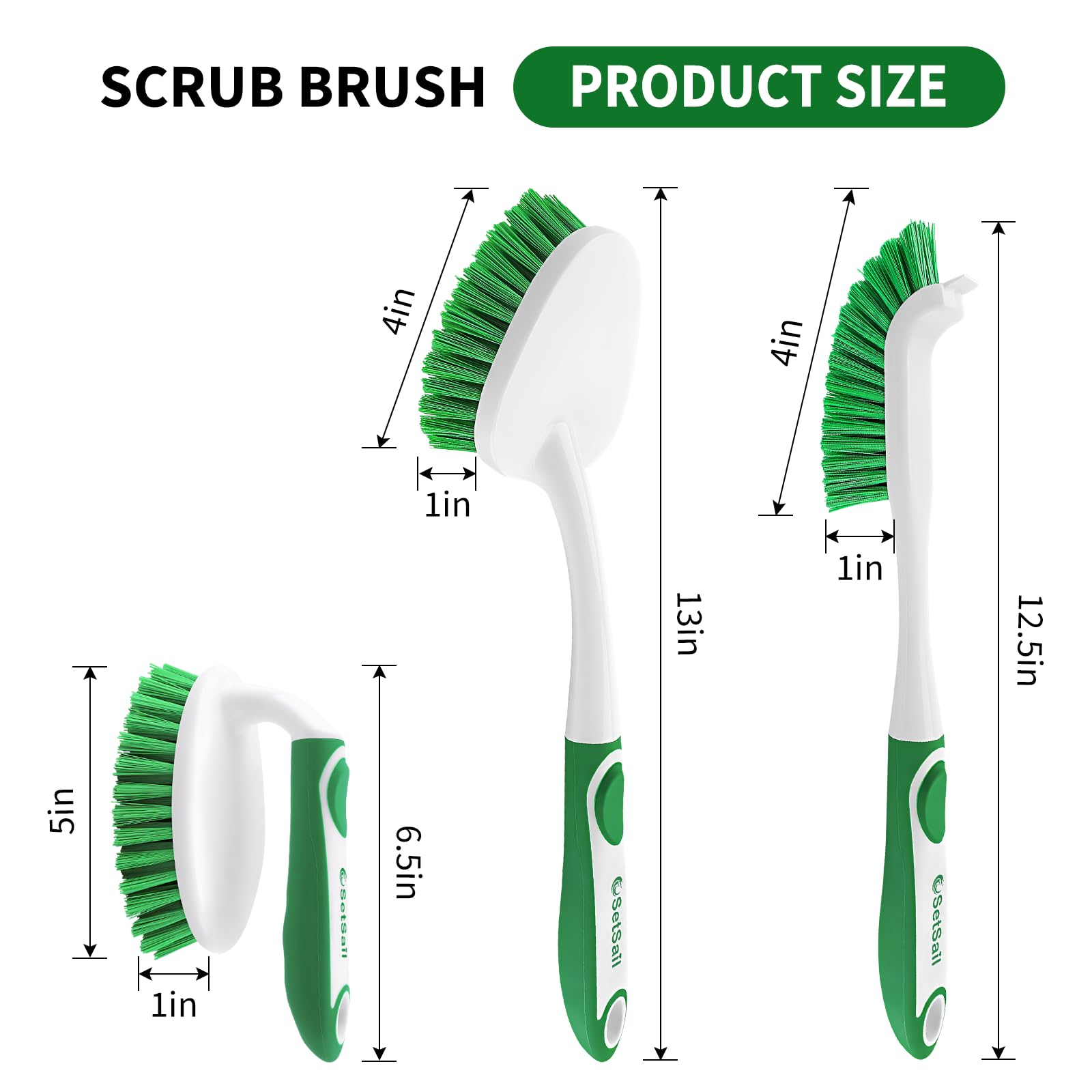 Scrub Brush Set of 4 Pack (4 Count)