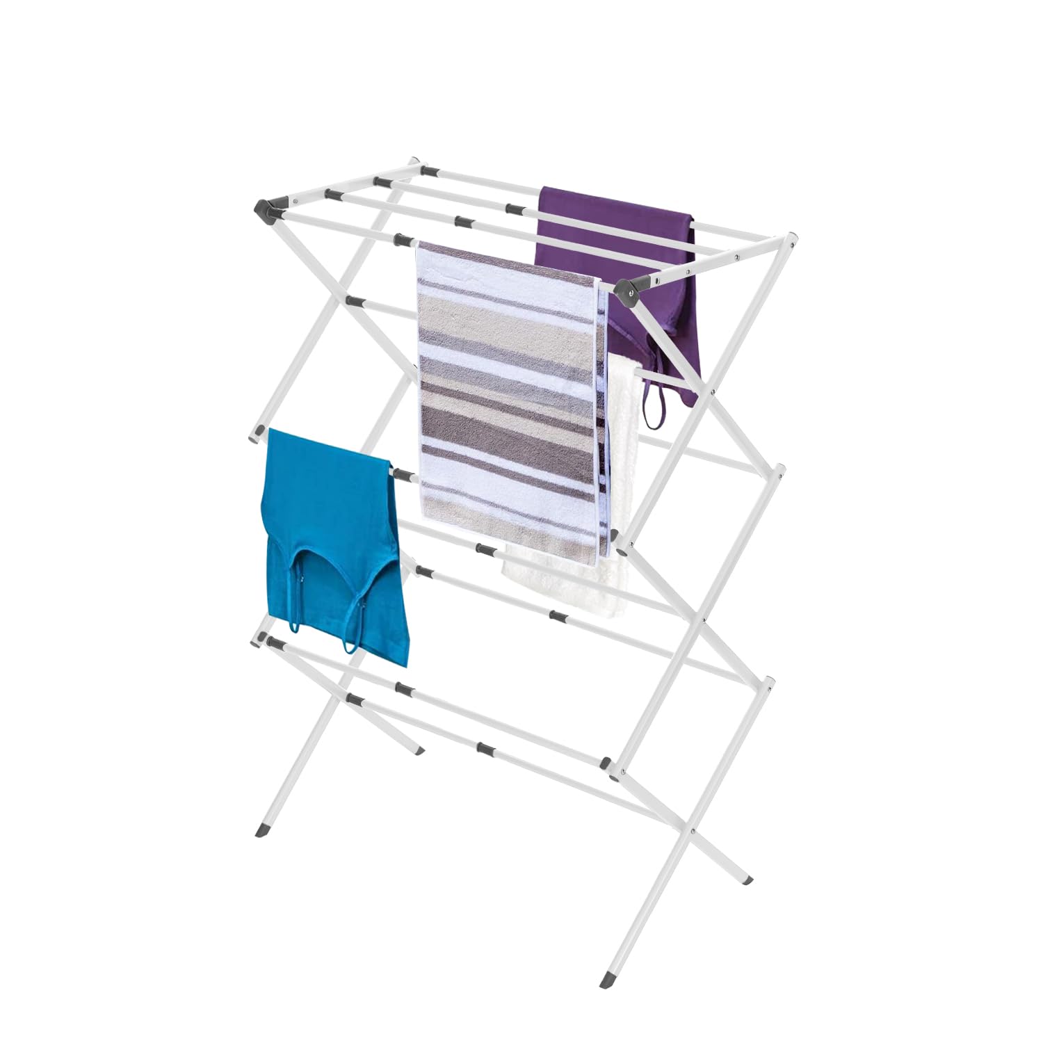 3 Tier Expandable Collapsing Foldable Laundry Rack for Air Drying Clothing