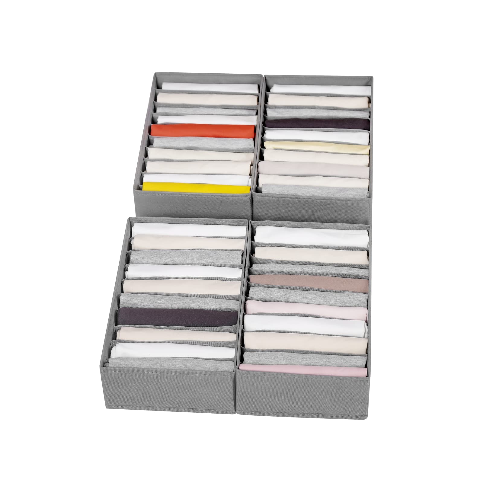 4 Packs T shirt Drawer Organizers for Clothing (4 Count)