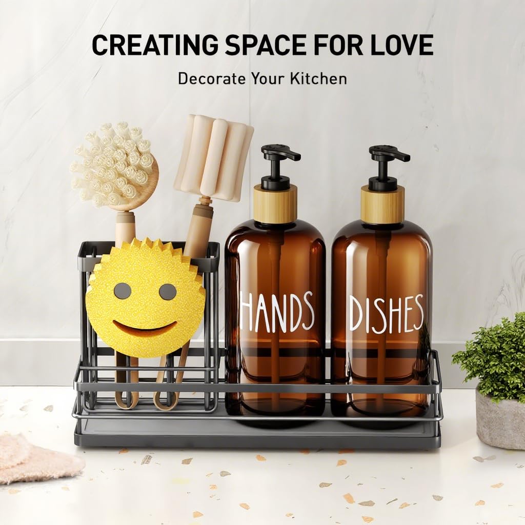 Kitchen Dish Soap Dispenser Set