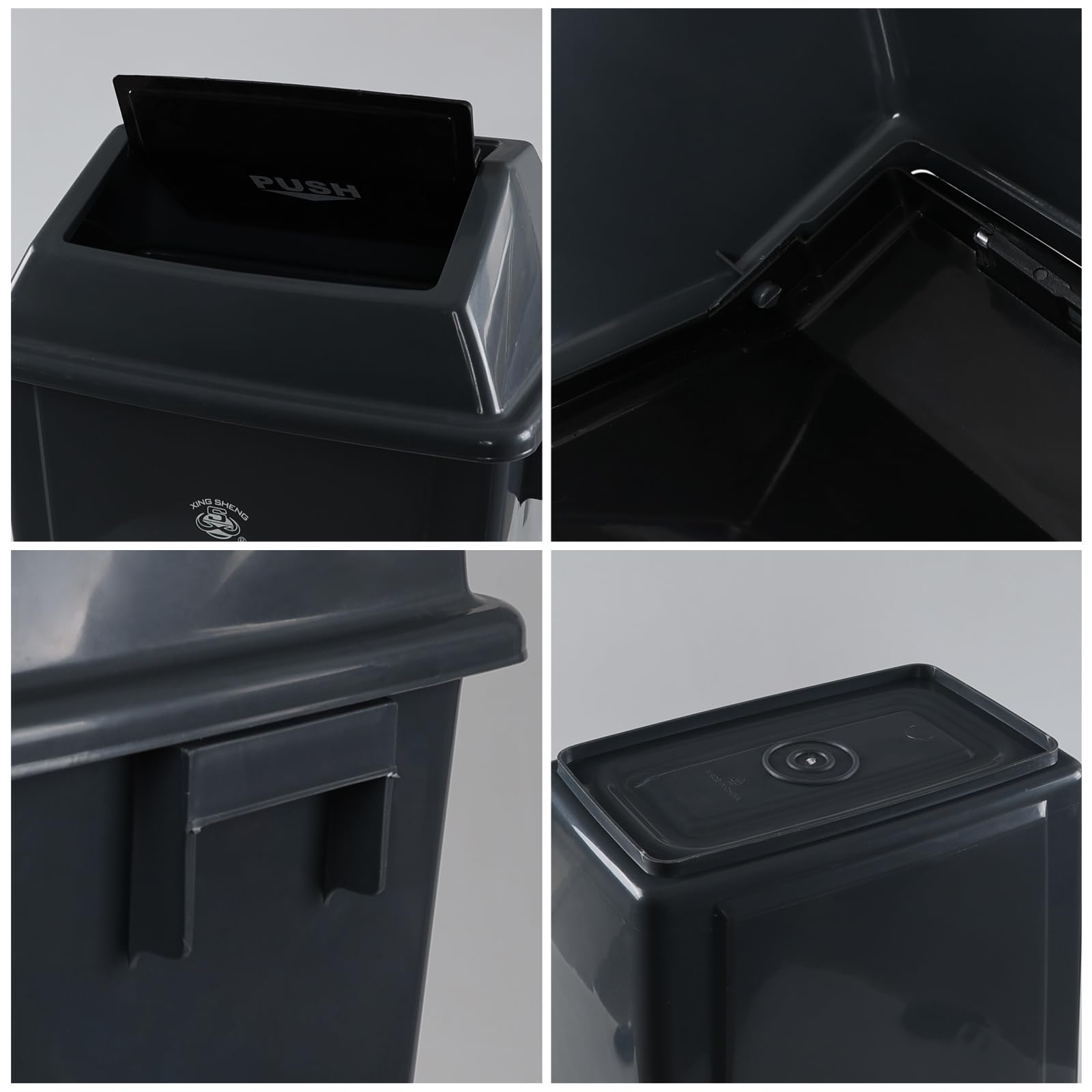 18 Gallon Plastic Trash Can with Swing Lid (4 Count)
