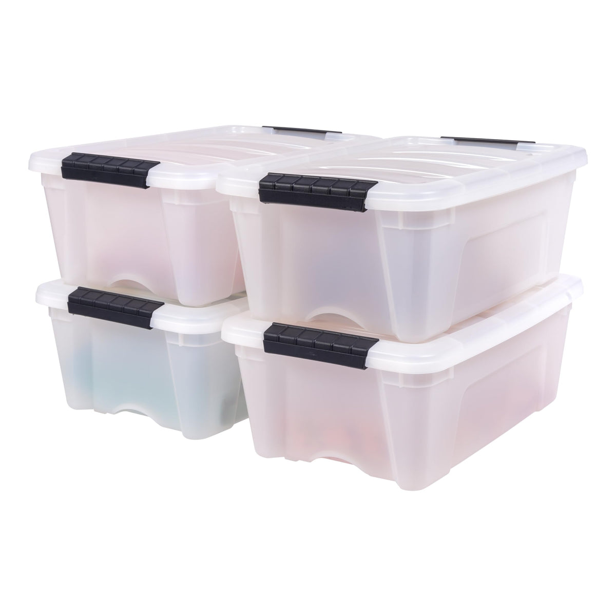 4 Pack 13 Quart Storage Bins with Lids (4 Count)