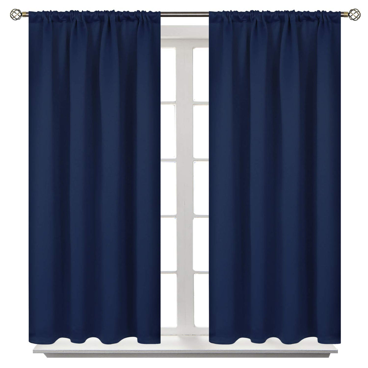 Blackout Curtains for Bedroom 48 Inch Length (2 Count)