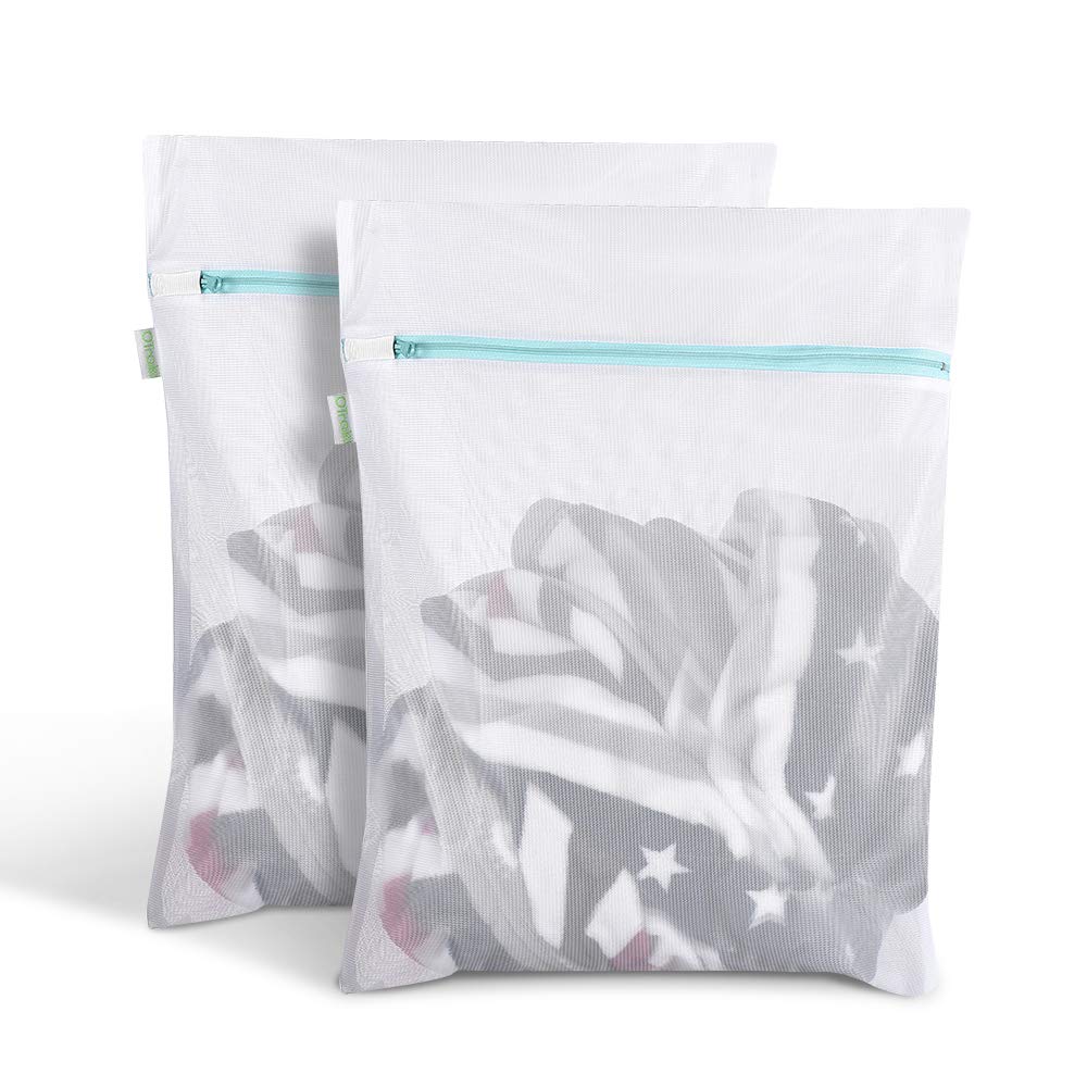 Mesh Washing Bags for Laundry 16x20 Inch Medium Mesh Bag Laundry Washer Delicates Lingerie Wash Machine Net Zipper Bag Heavy Duty Home Dorm Hotel Don't Drying (2 Count)