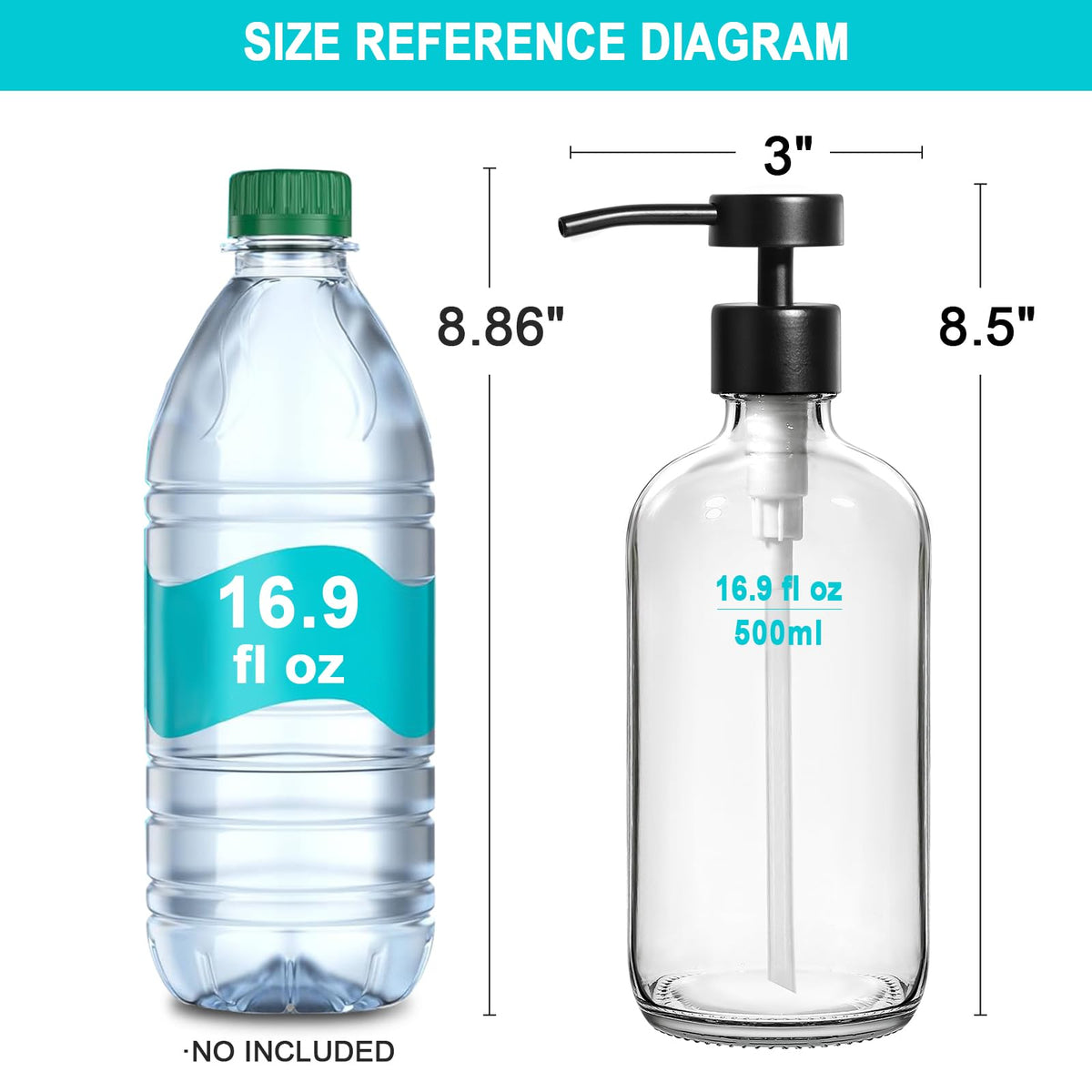 Clear Soap Dispenser 2 Pack (16.9 Fl Oz)