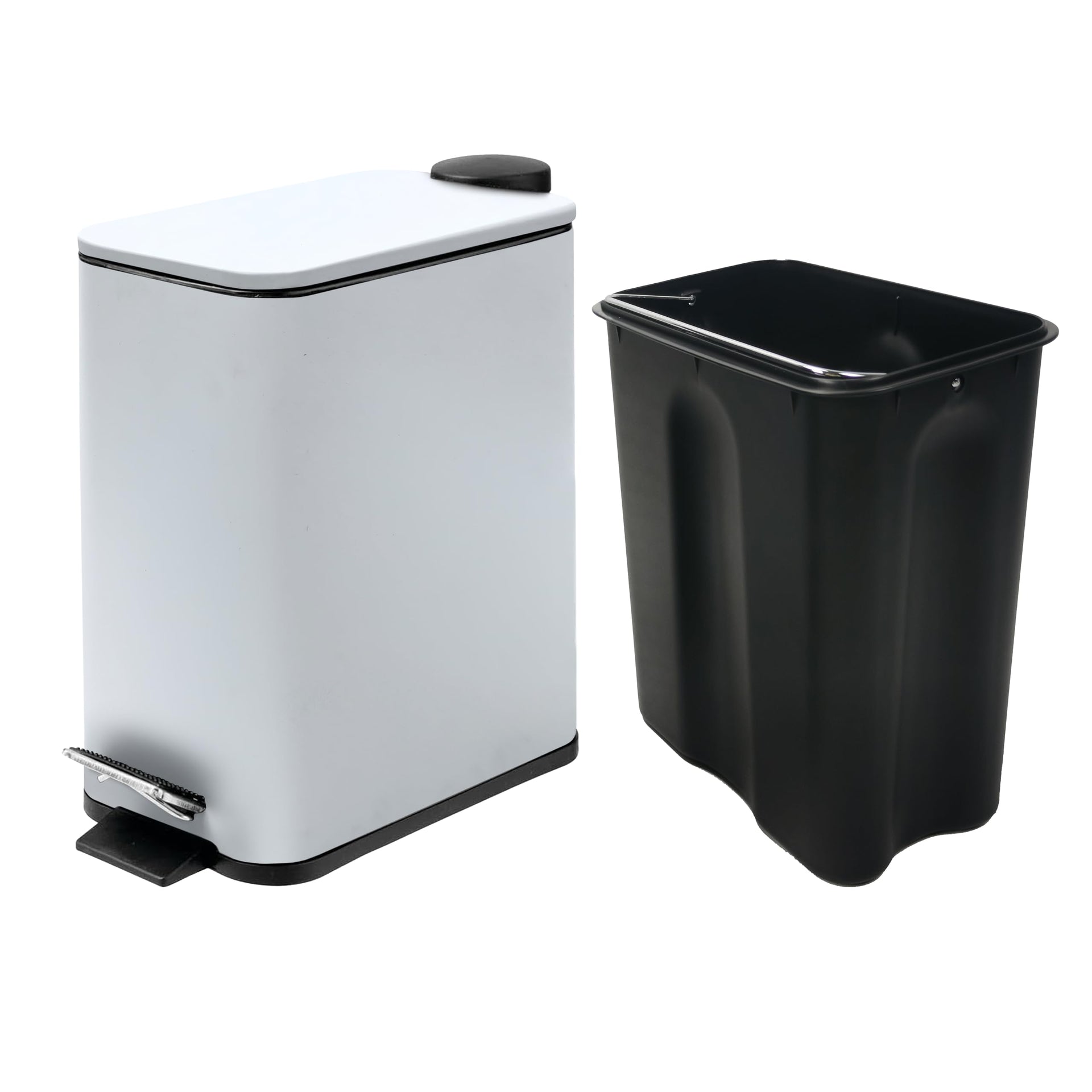 Stainless Steel Small Trash Can with Lid & Step Pedal
