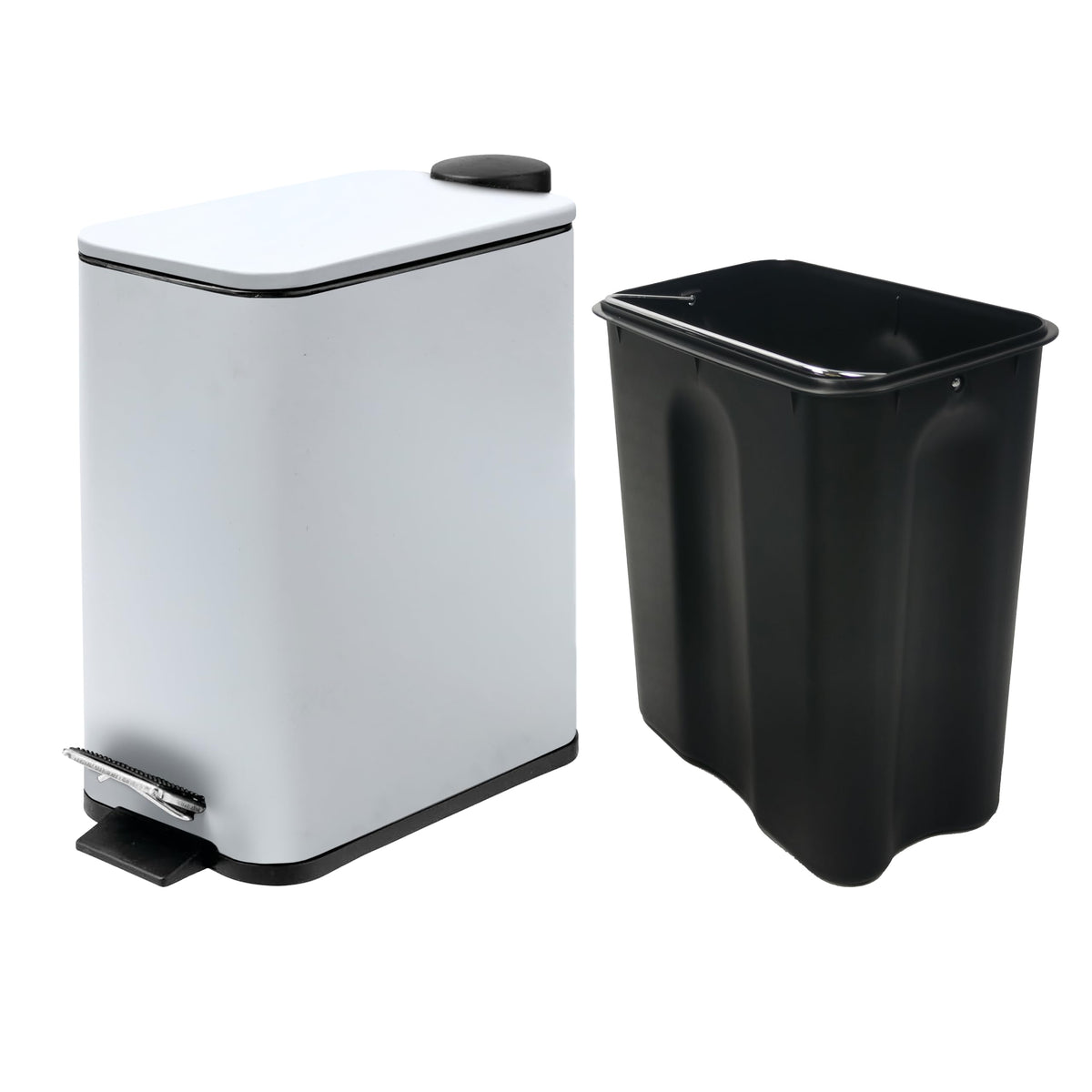 Stainless Steel Small Trash Can with Lid & Step Pedal