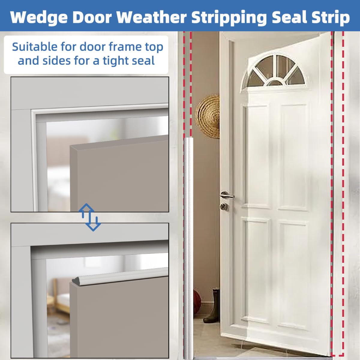 Wedge Shape Window Weather Stripping Door Frame Seal 118” White