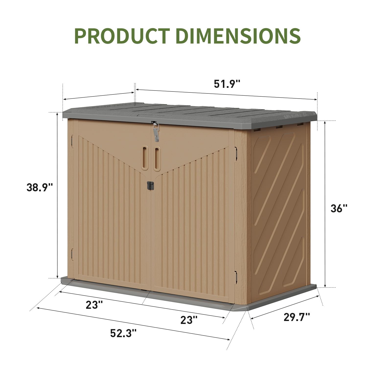 Outdoor Storage Cabinet 35 Cu.Ft Outdoor Trash Can Storage Shed
