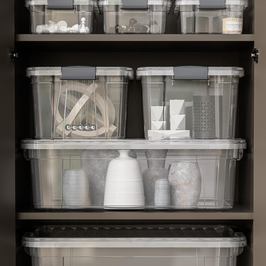 21 Quart Clear Plastic Storage Boxes with Lids