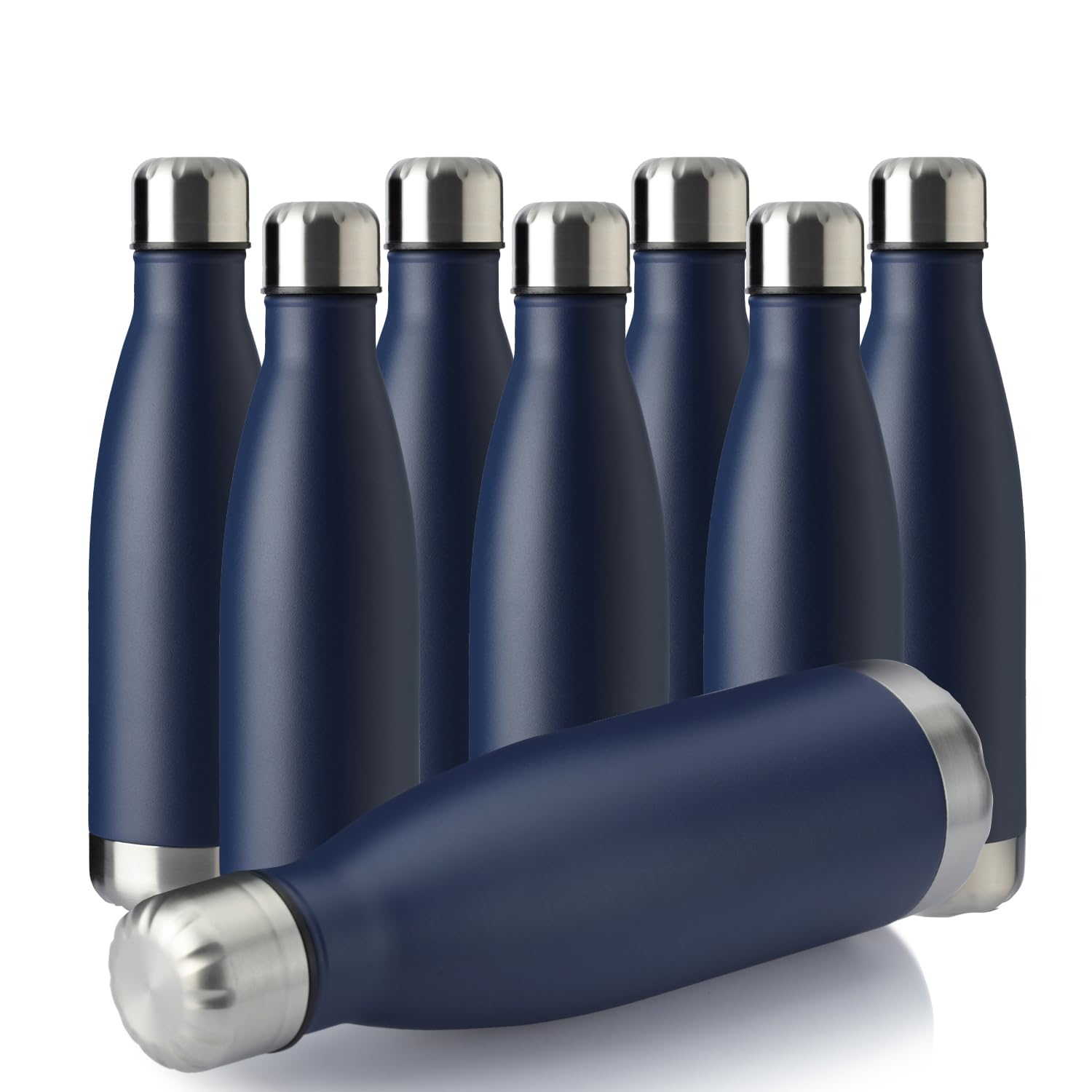 17oz Sport Water Bottle 8 Pack Vacuum Insulated Stainless Steel Leak (8 Count)