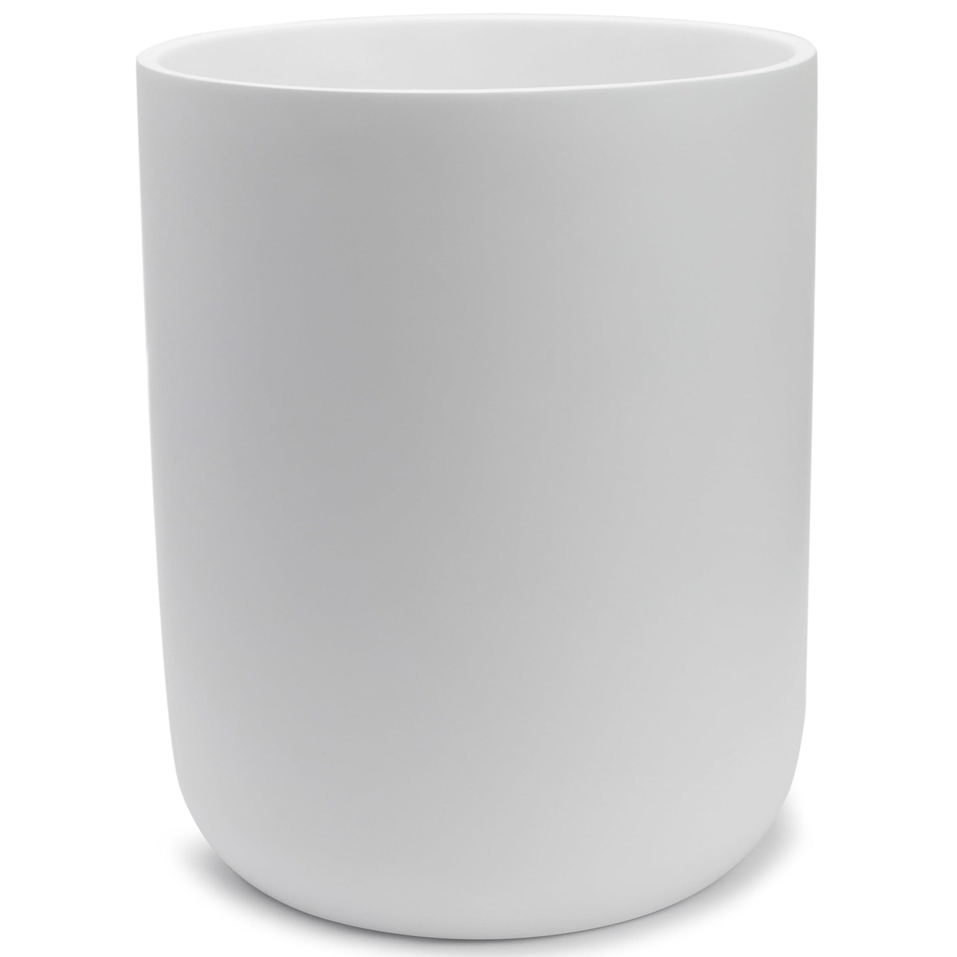 Matte White Round 2 Gallon Trash Can for Home and Bathroom