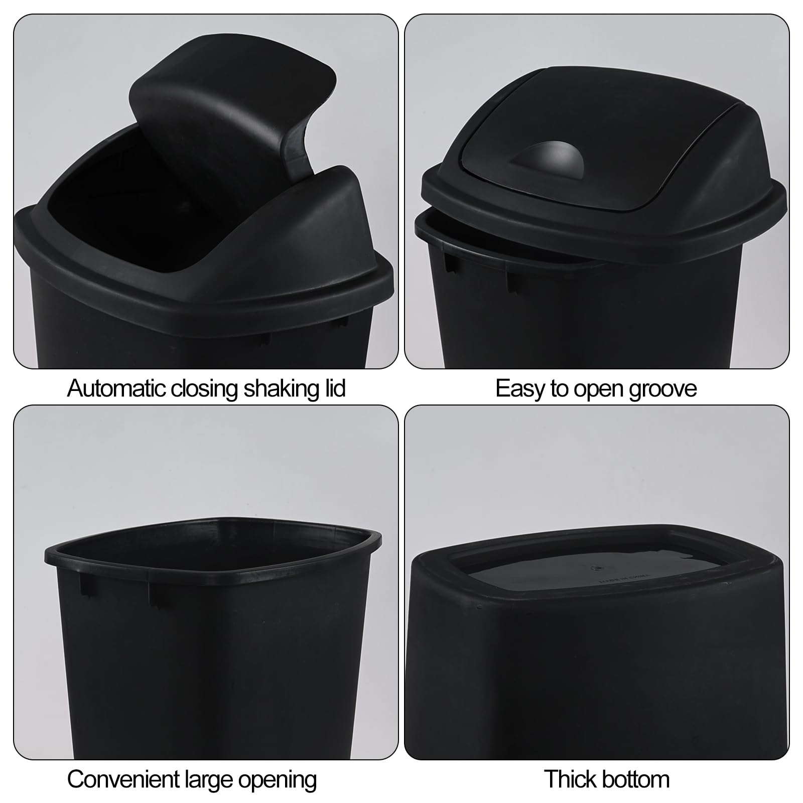 4 Pack 10 Gallon Swing Top Trash Can (4 Count)