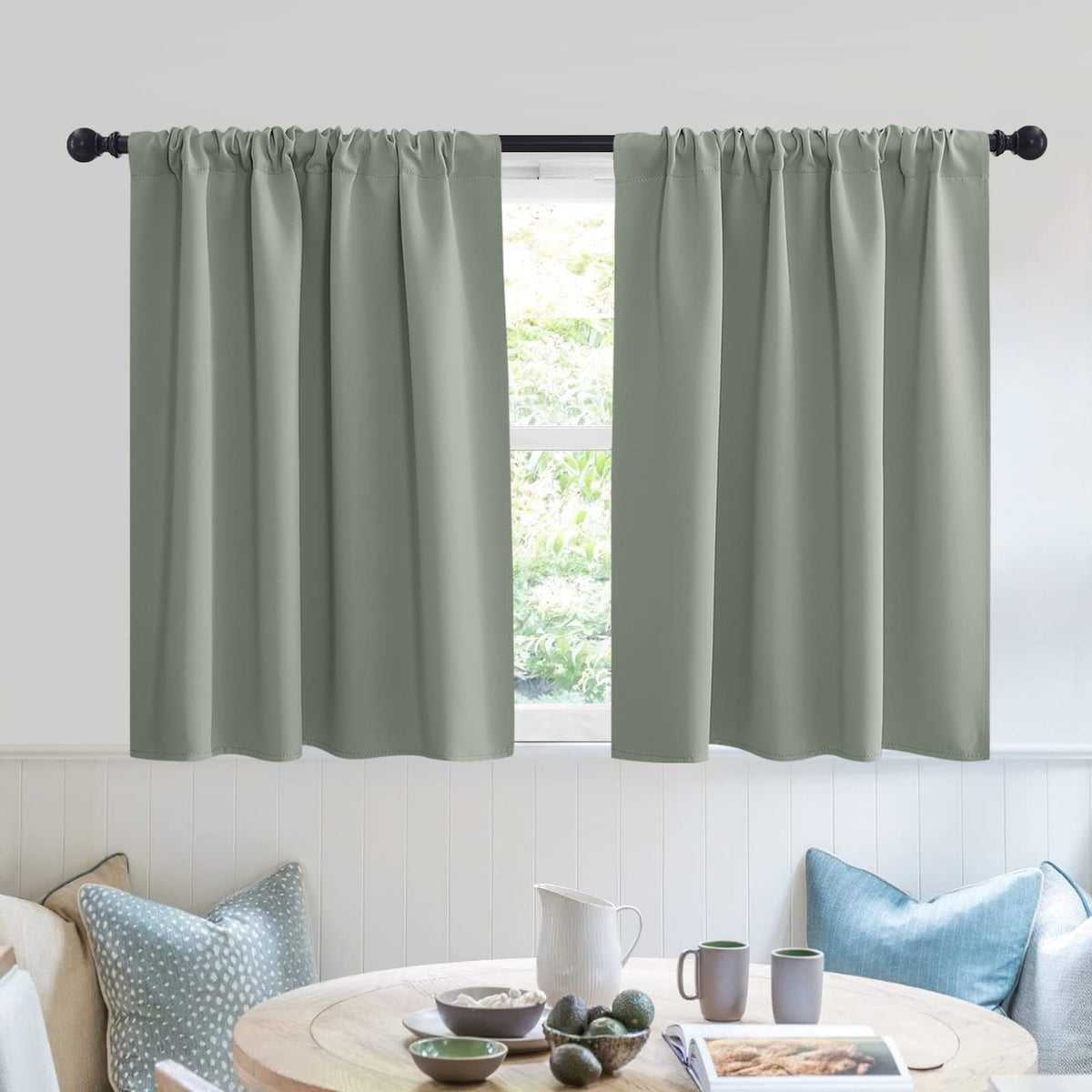 Short Blackout Privacy Curtains 30 inch Long for Bathroom Window