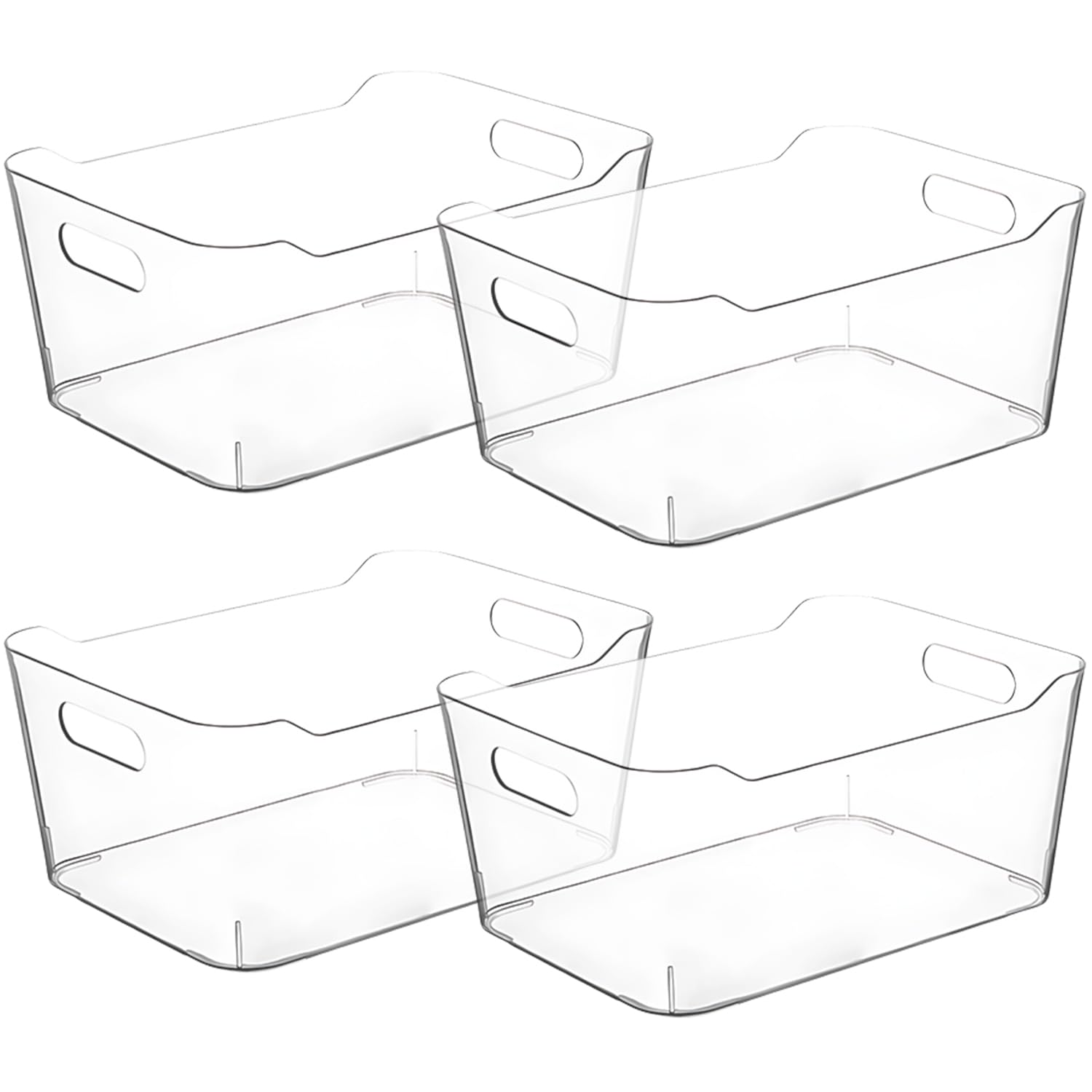 Small Clear Plastic Storage Bins (4 Count)
