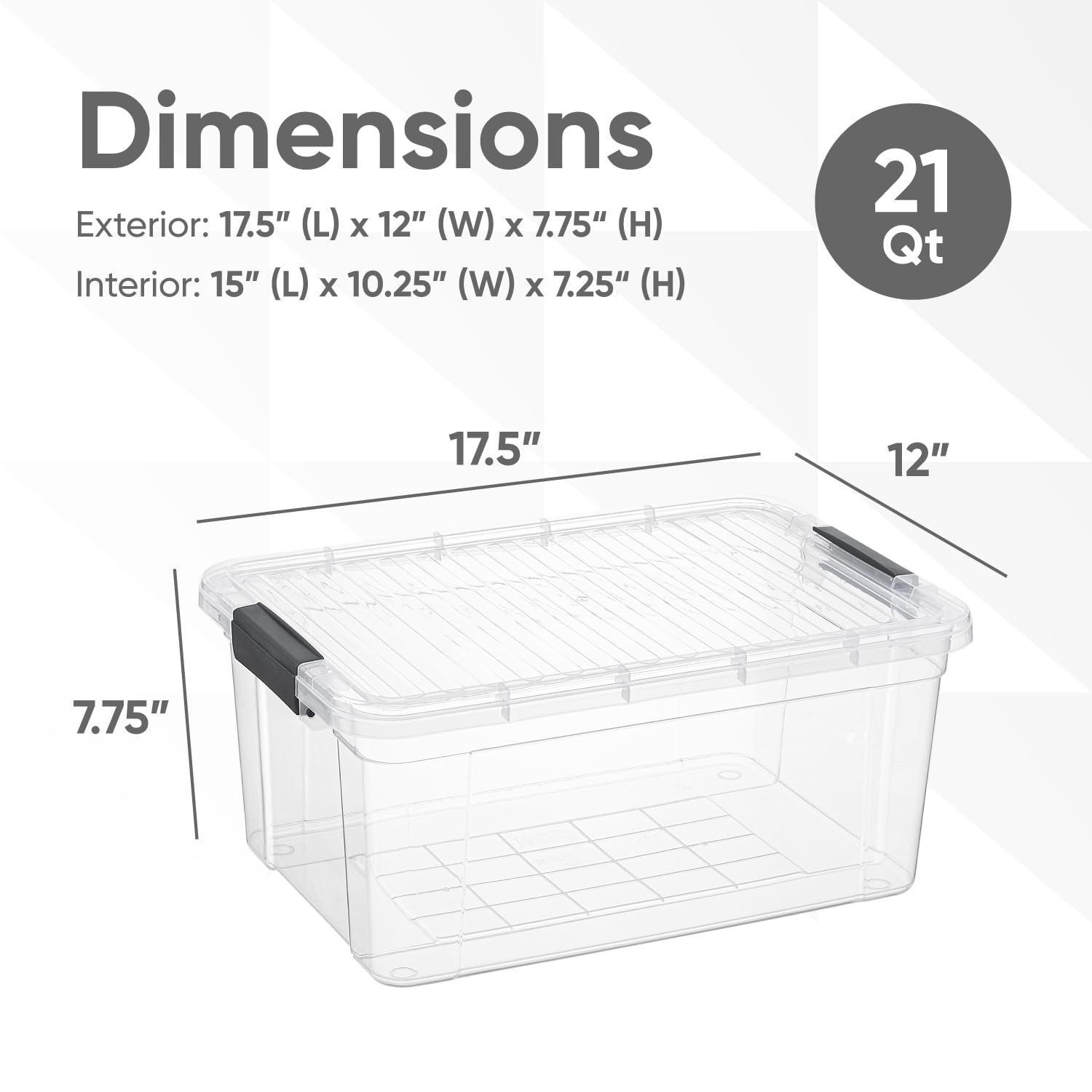 Clear Storage Boxes with Lids (2 Count)