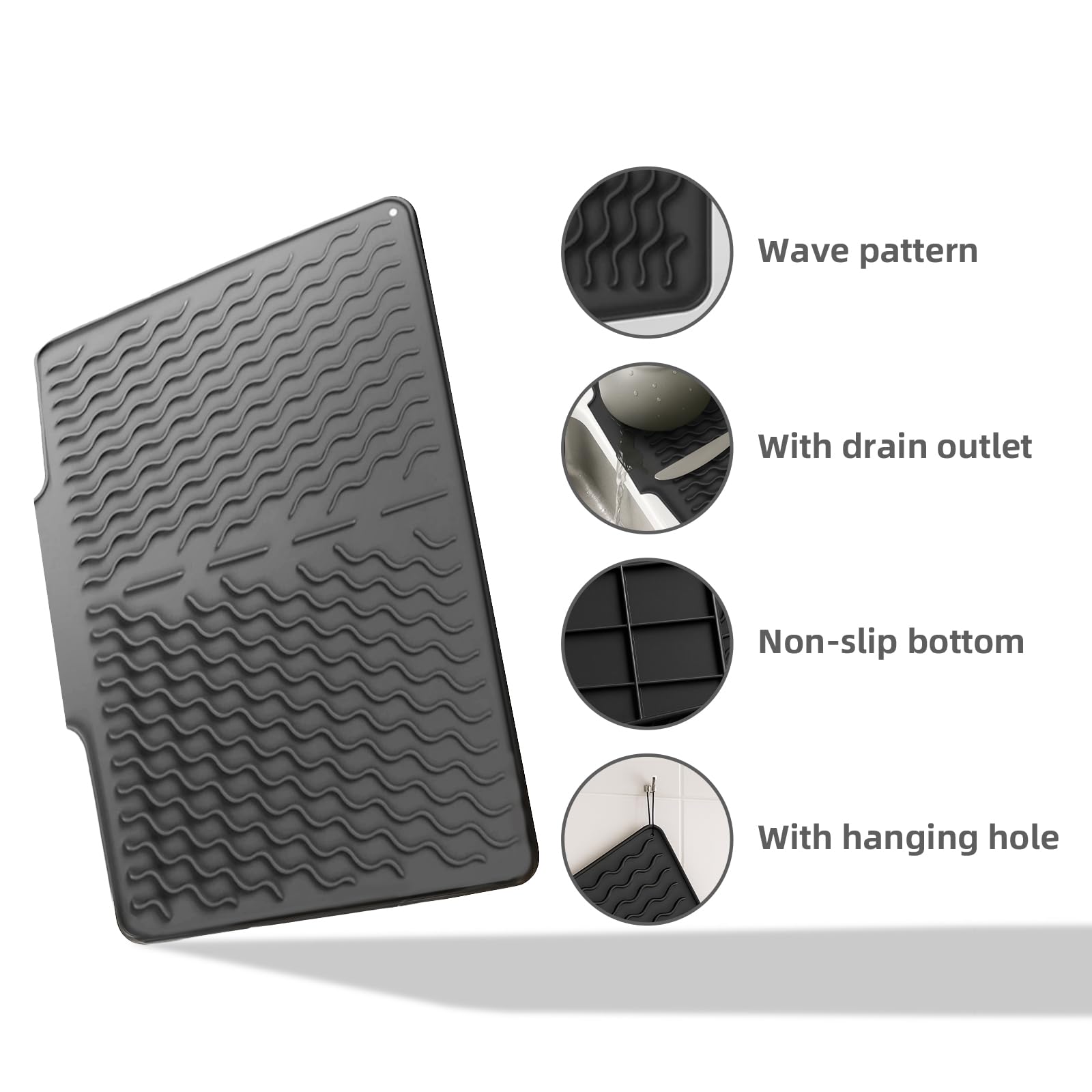 Dish drying mats for kitchen counter