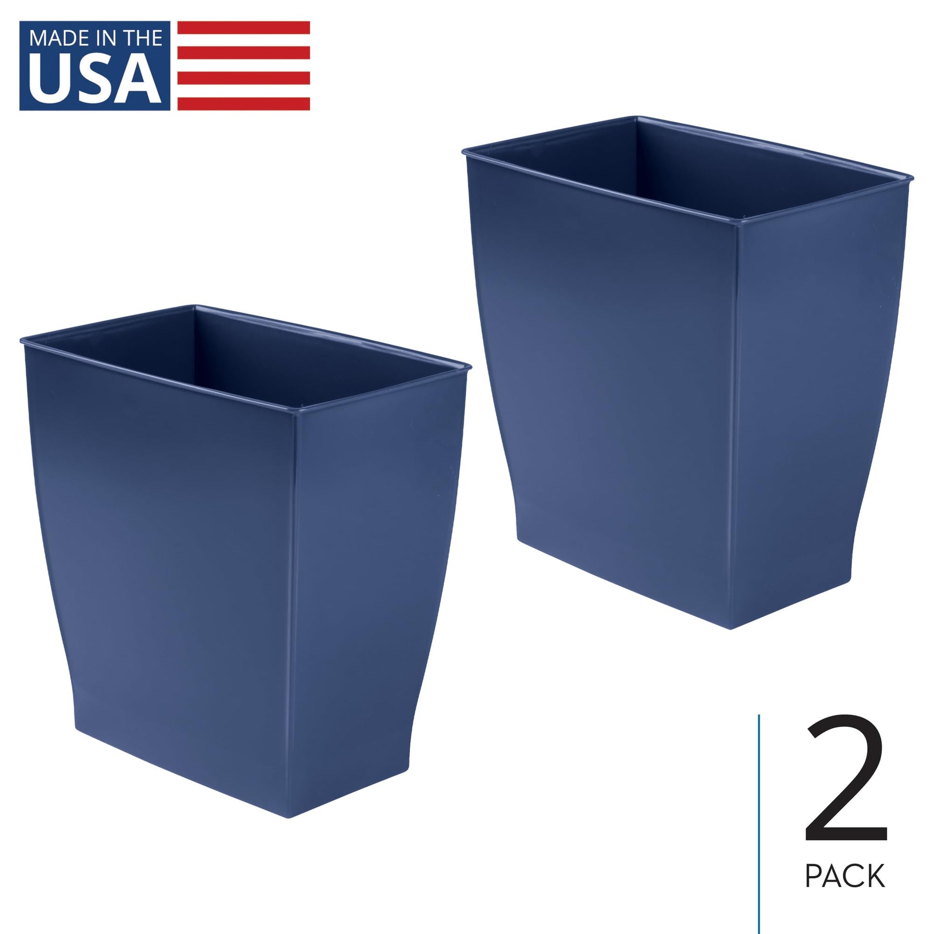 Small Plastic Bathroom Trash Can (2 Count)