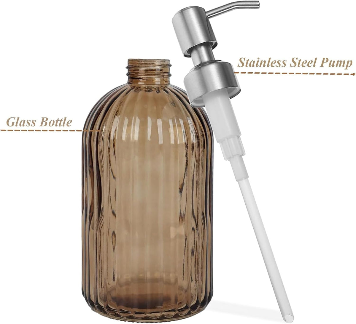 14Oz Brown Soap Dispenser Bathroom (2 Count)