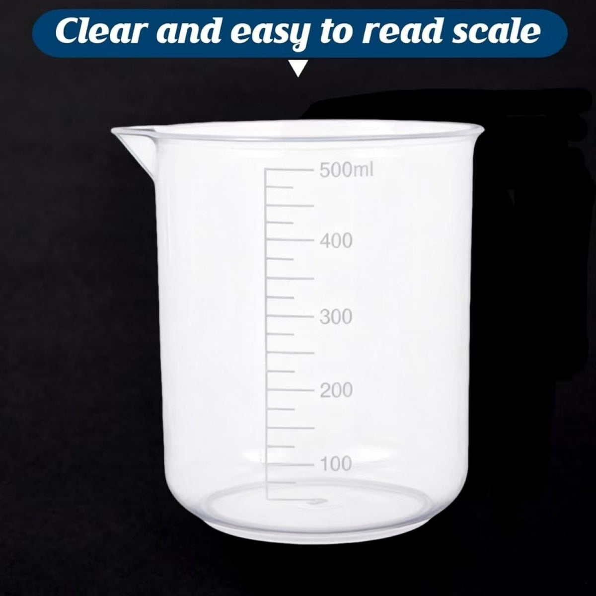 4PCS 500ml Plastic Lab Beakers