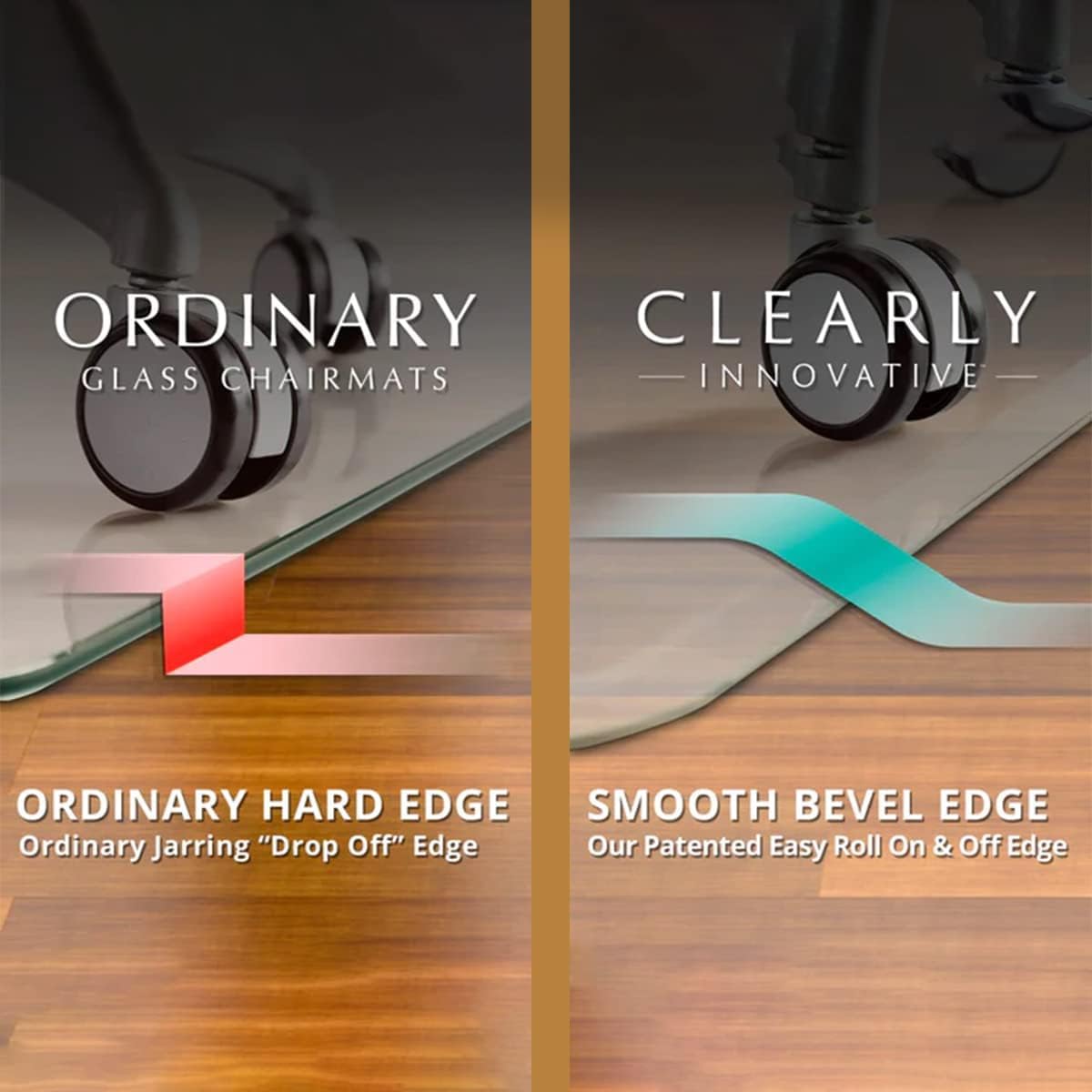 Tempered Glass Chair Mat with Lip for Carpet
