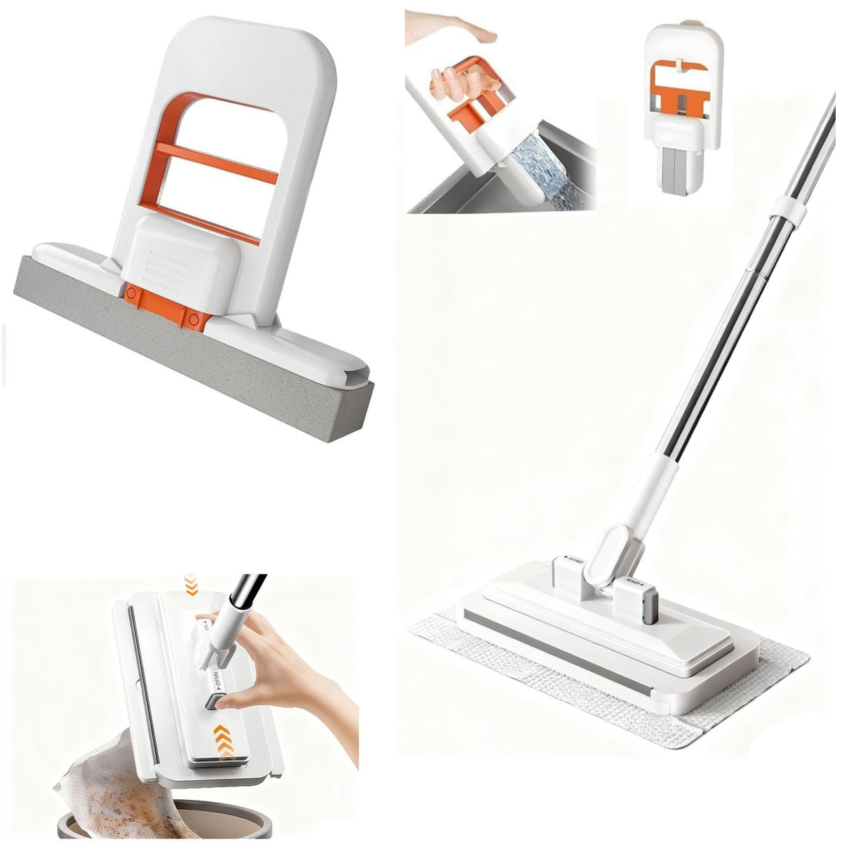 Press Grip Mini Mop with a Mini Foldable Desktop Mop