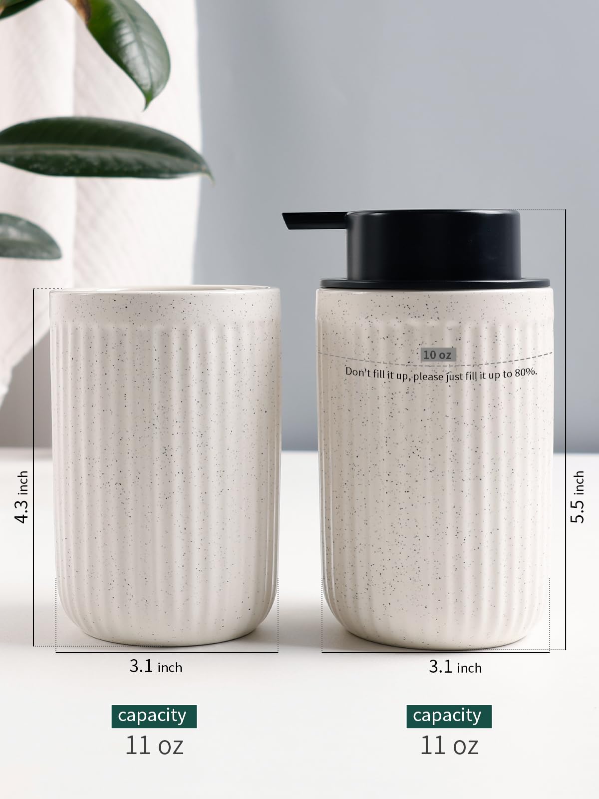 Soap Dispenser and Toothbrush Holder Set (2 Count)
