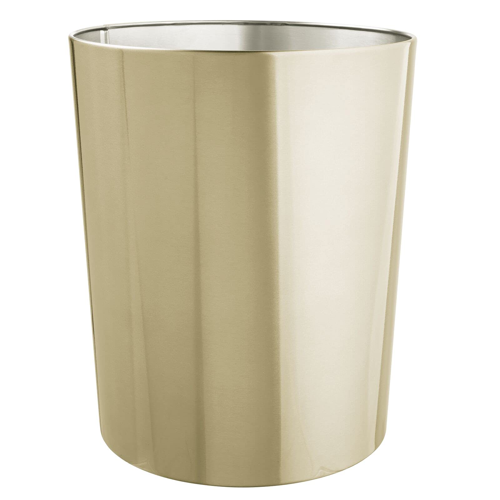 Round Metal Small 1.7 Gallon Recycle Trash Can Wastebasket