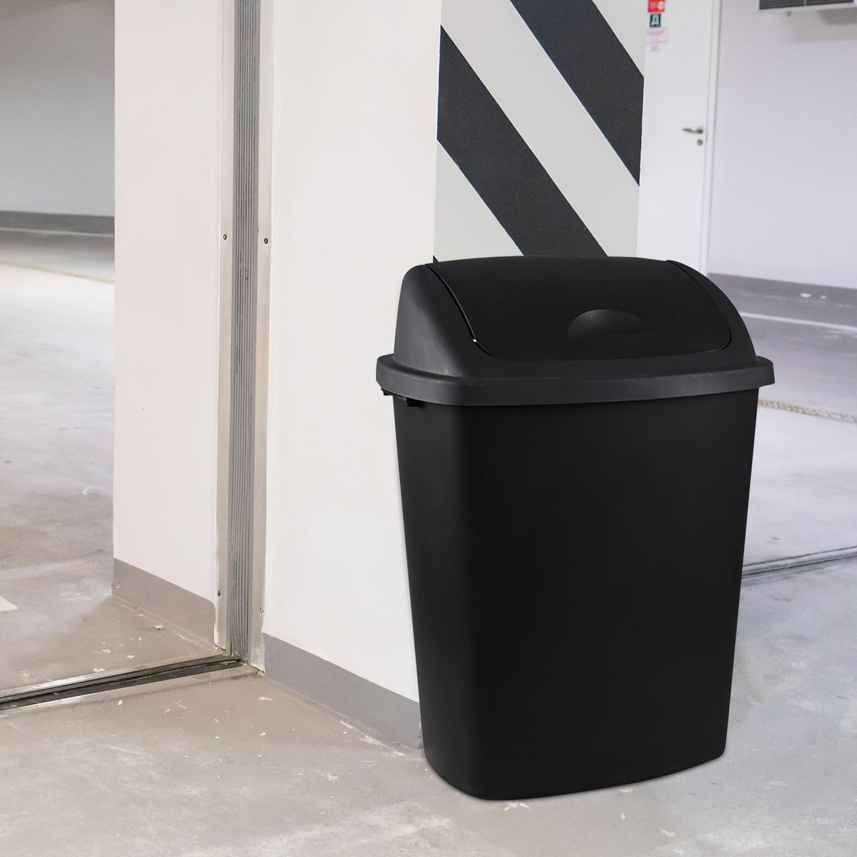 18 Gallon Tall Trash Can with Swing Lid (4 Count)