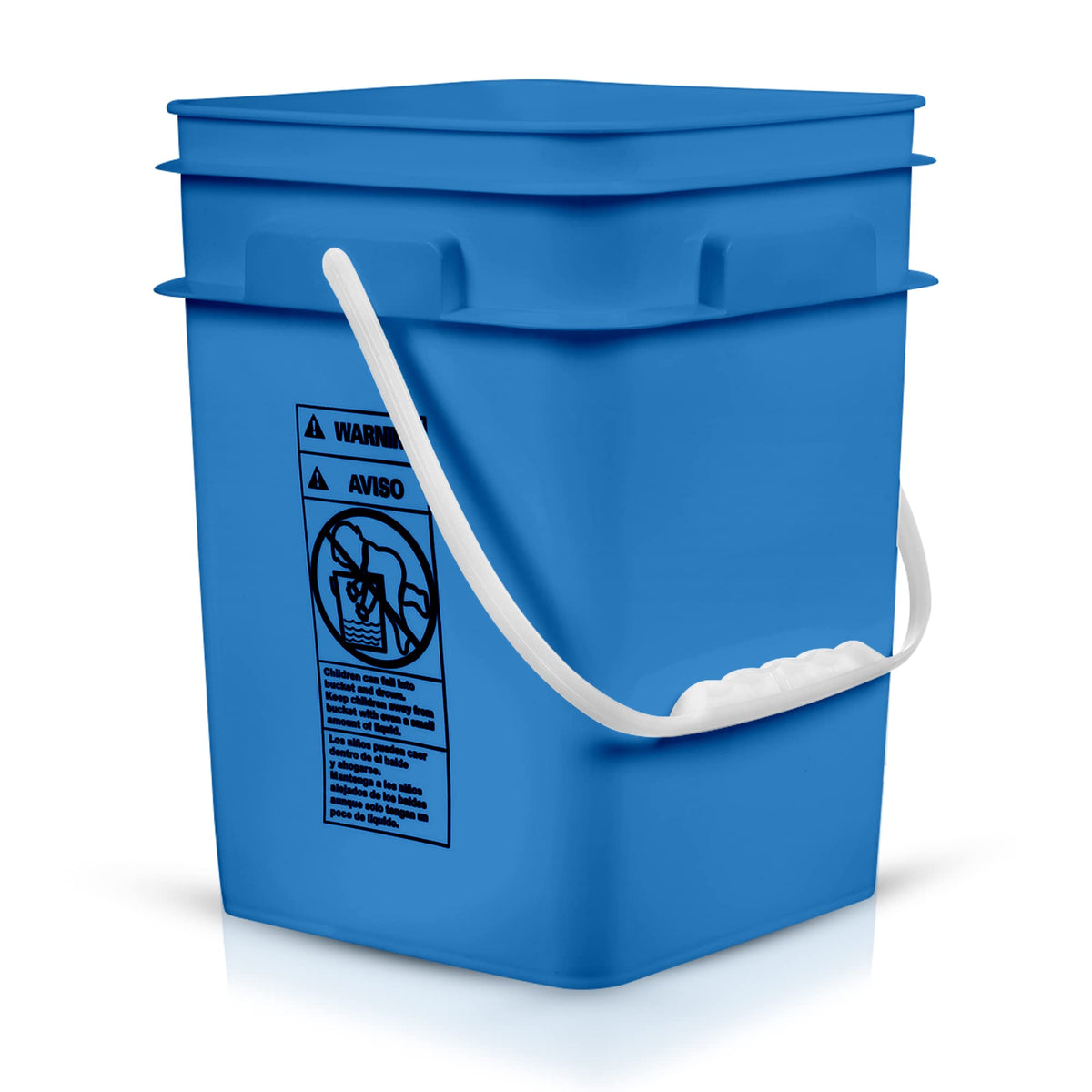 4 Gallon Square Food Grade Bucket Pail with Plastic Handles and Lid (3 Count)