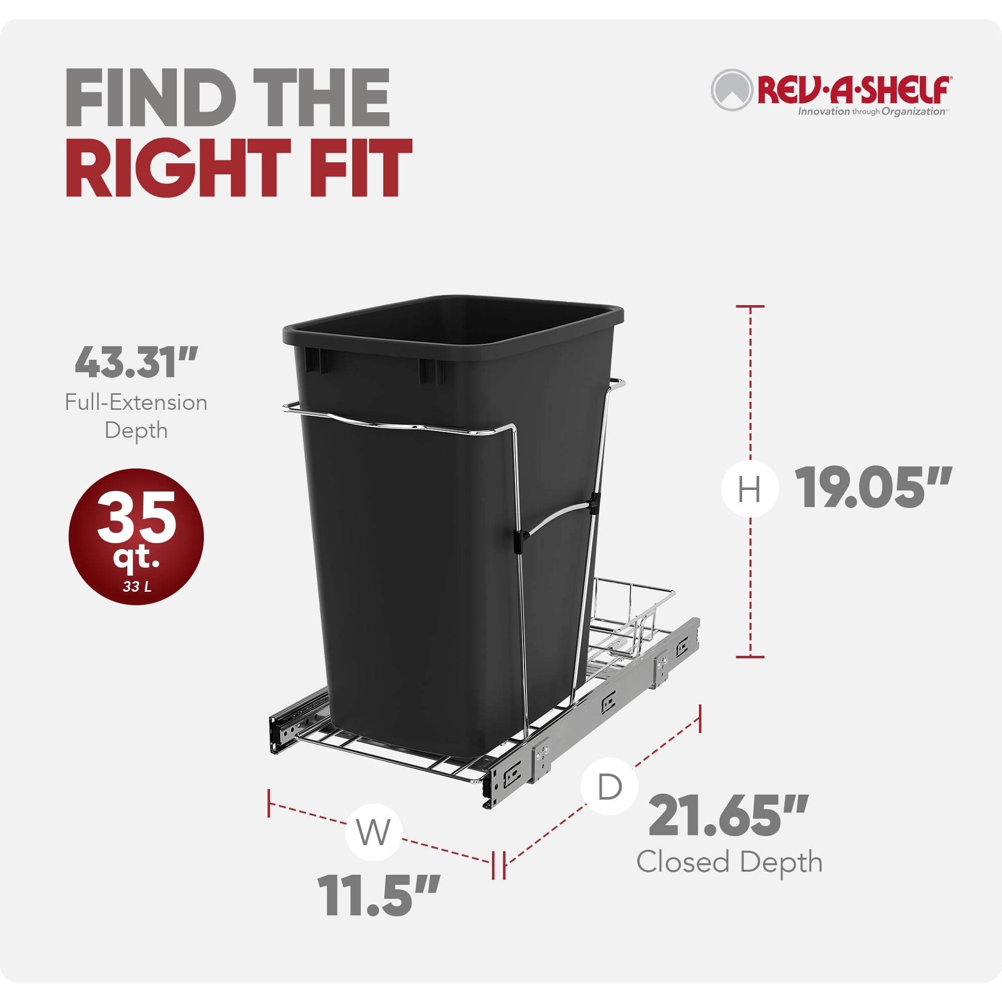 Pullout Trash Can for Kitchen Cabinets