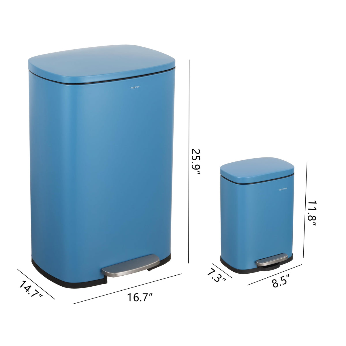 Connor 2 Piece Iron Trash Can (2 Count)