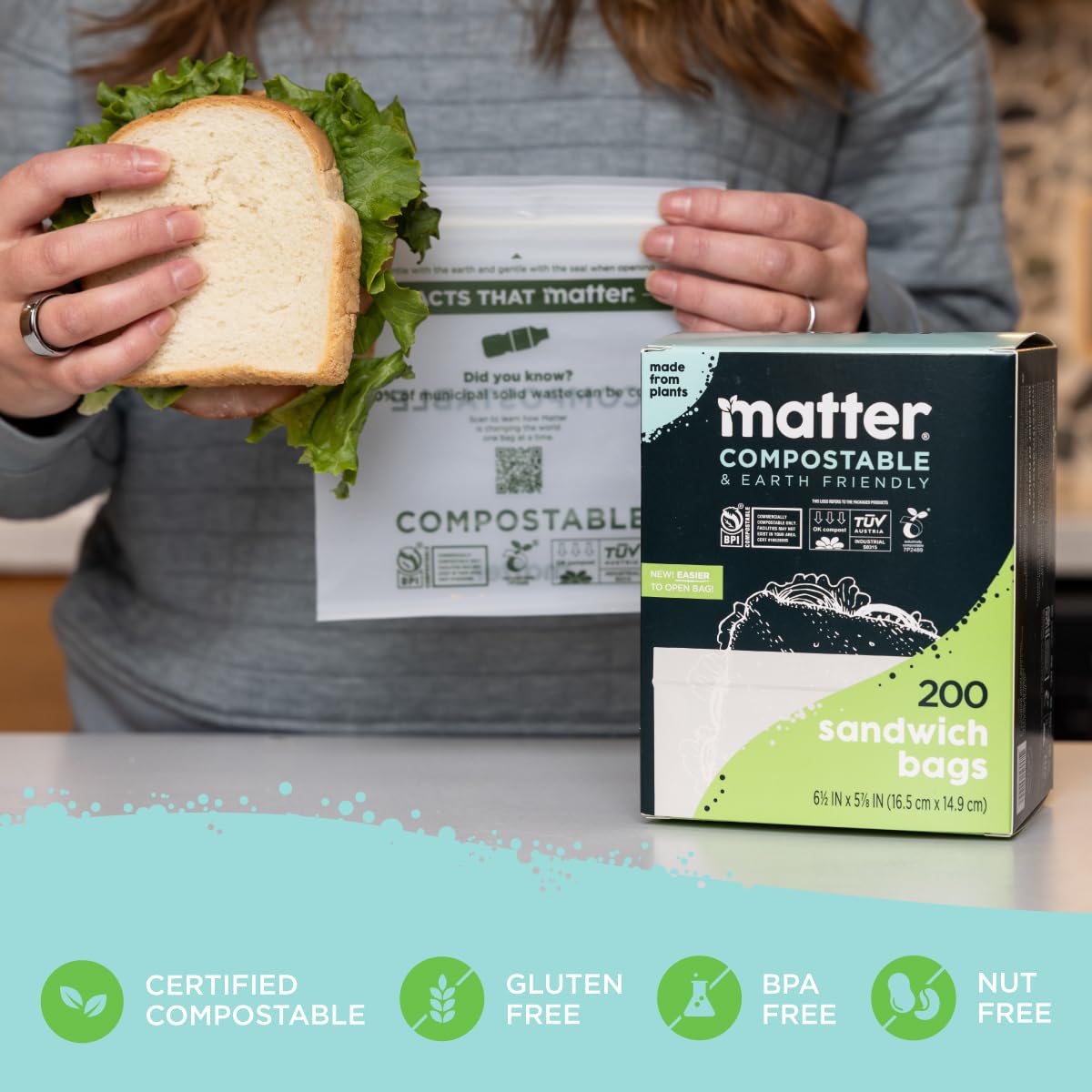 Compostable Sandwich Bags (200 Count)