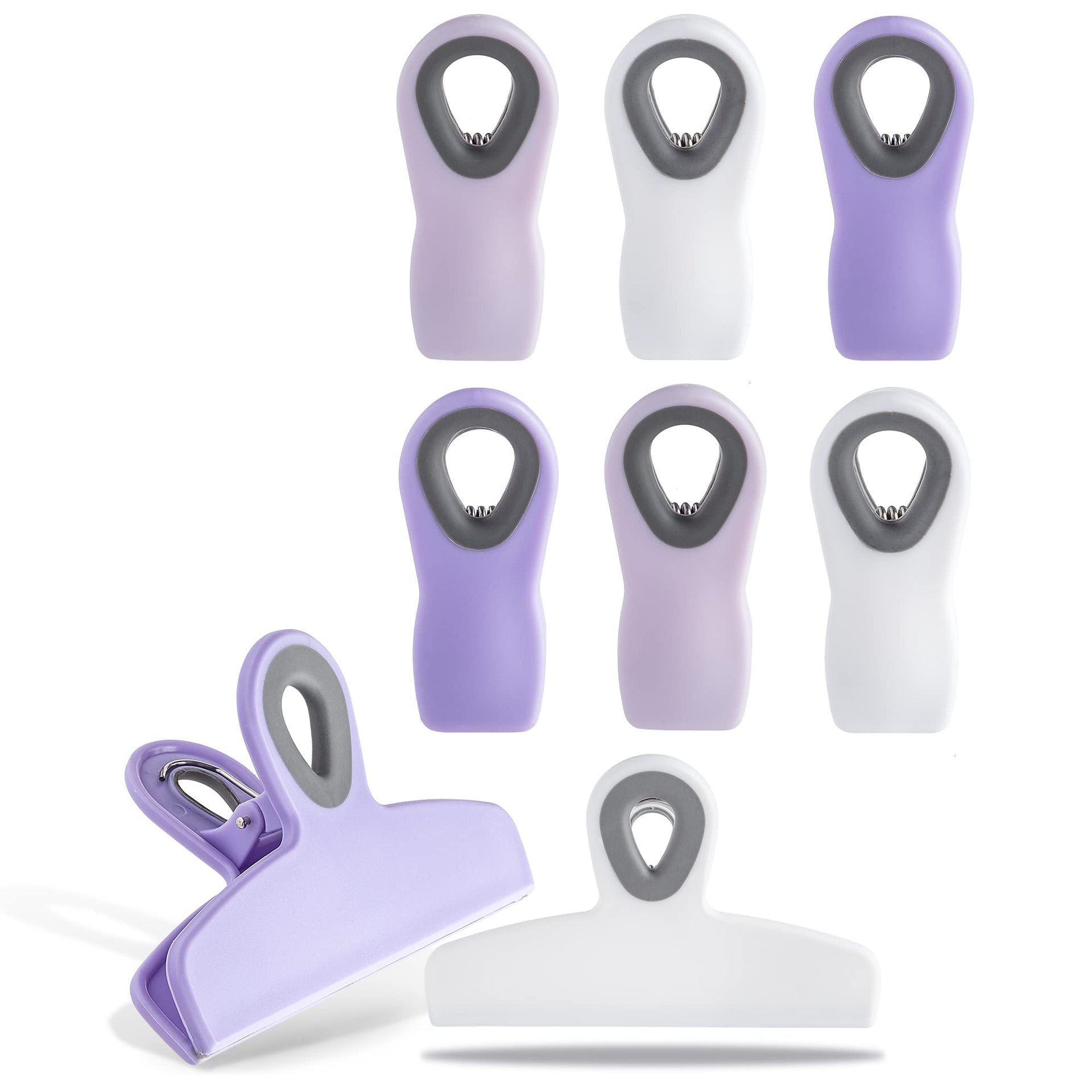 Bag Clips Heavy Duty Chip Clip and Refrigerator Magnet Clips for Food Storage with Air Tight Seal Grip (8 Count)