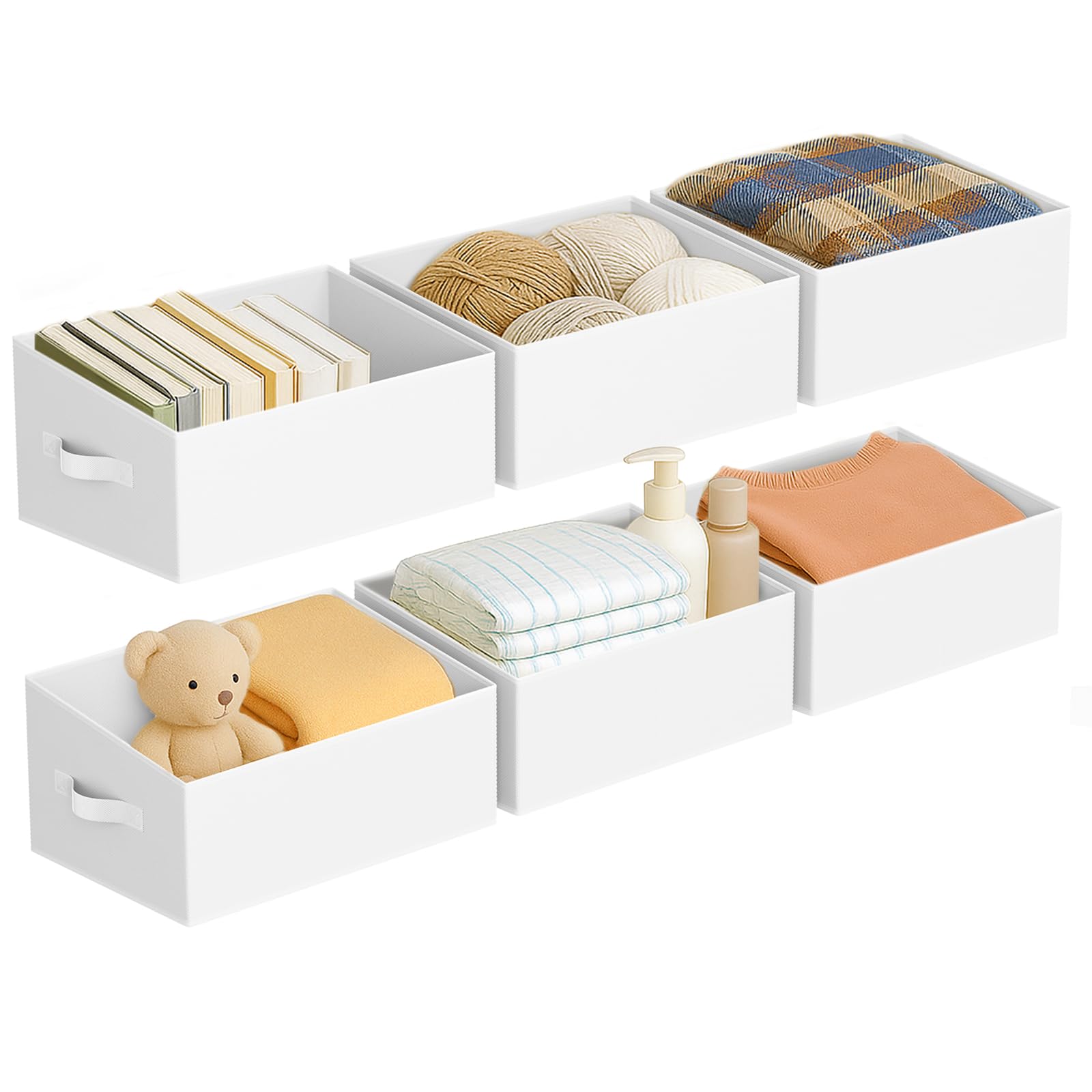 Closet Storage Bins 6 Pack (6 Count)