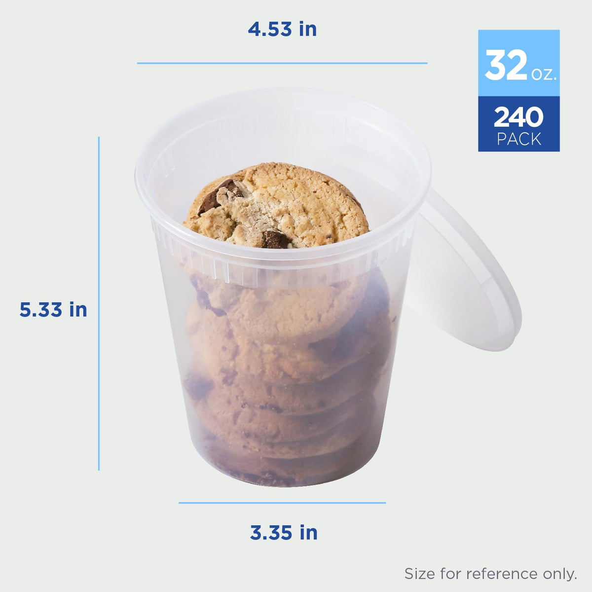 32oz 240 ct] Clear PP Injection Molded Round Deli Containers with Lids (240 Count)