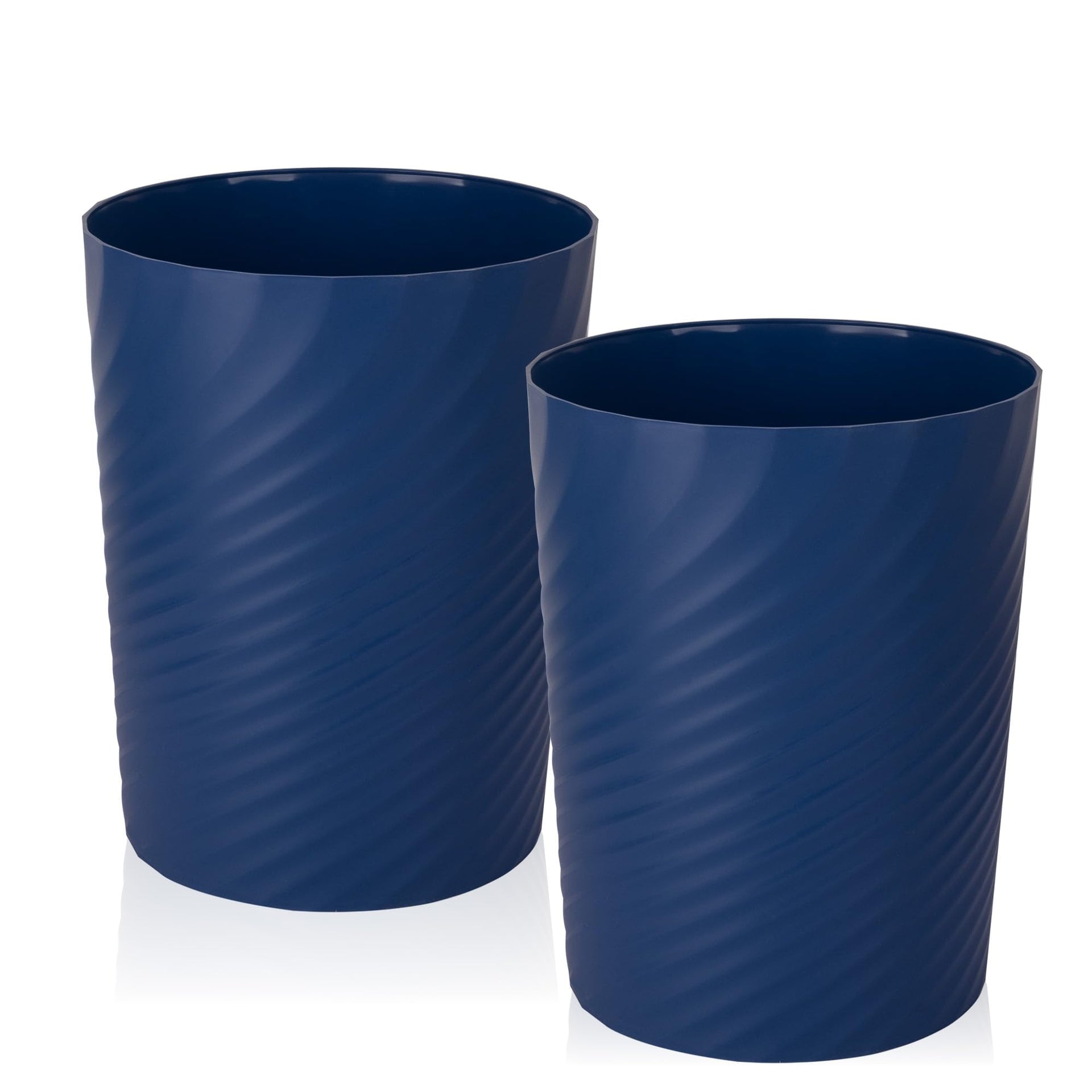 Plastic Small Bathroom Trash Can Wastebasket Garbage Can (2 Count)
