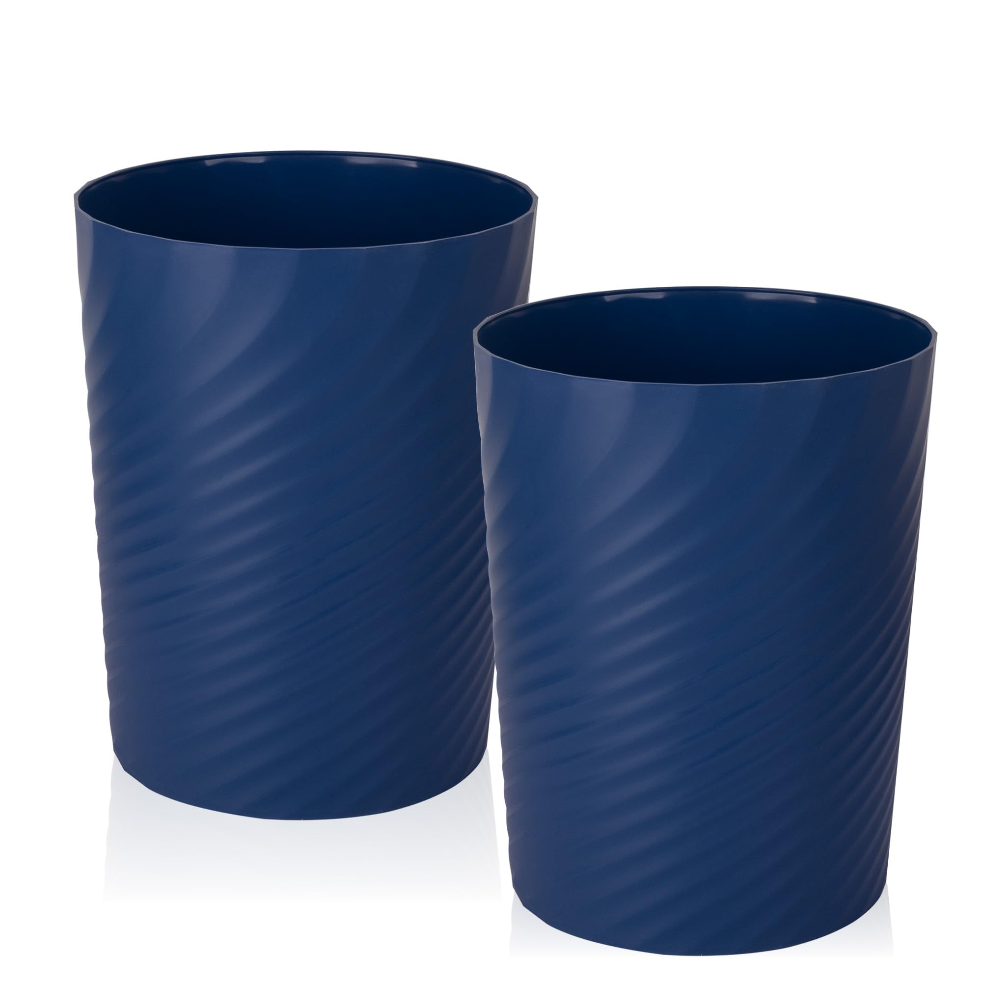 Plastic Small Bathroom Trash Can Wastebasket Garbage Can (2 Count)
